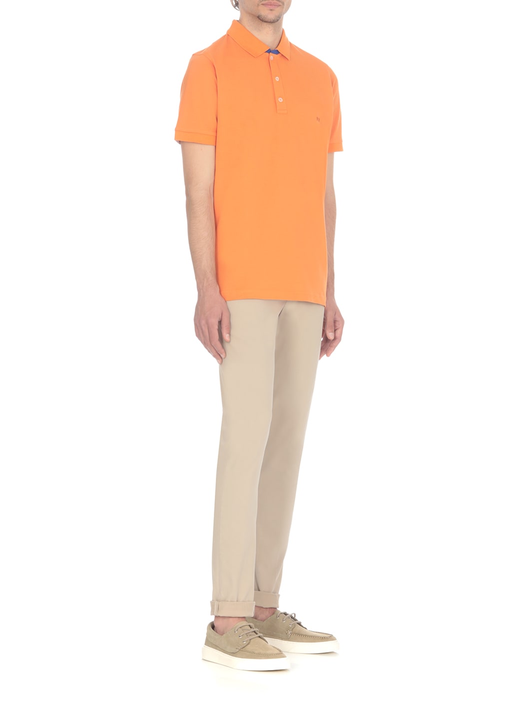 Shop Fay Logoed Polo In Orange