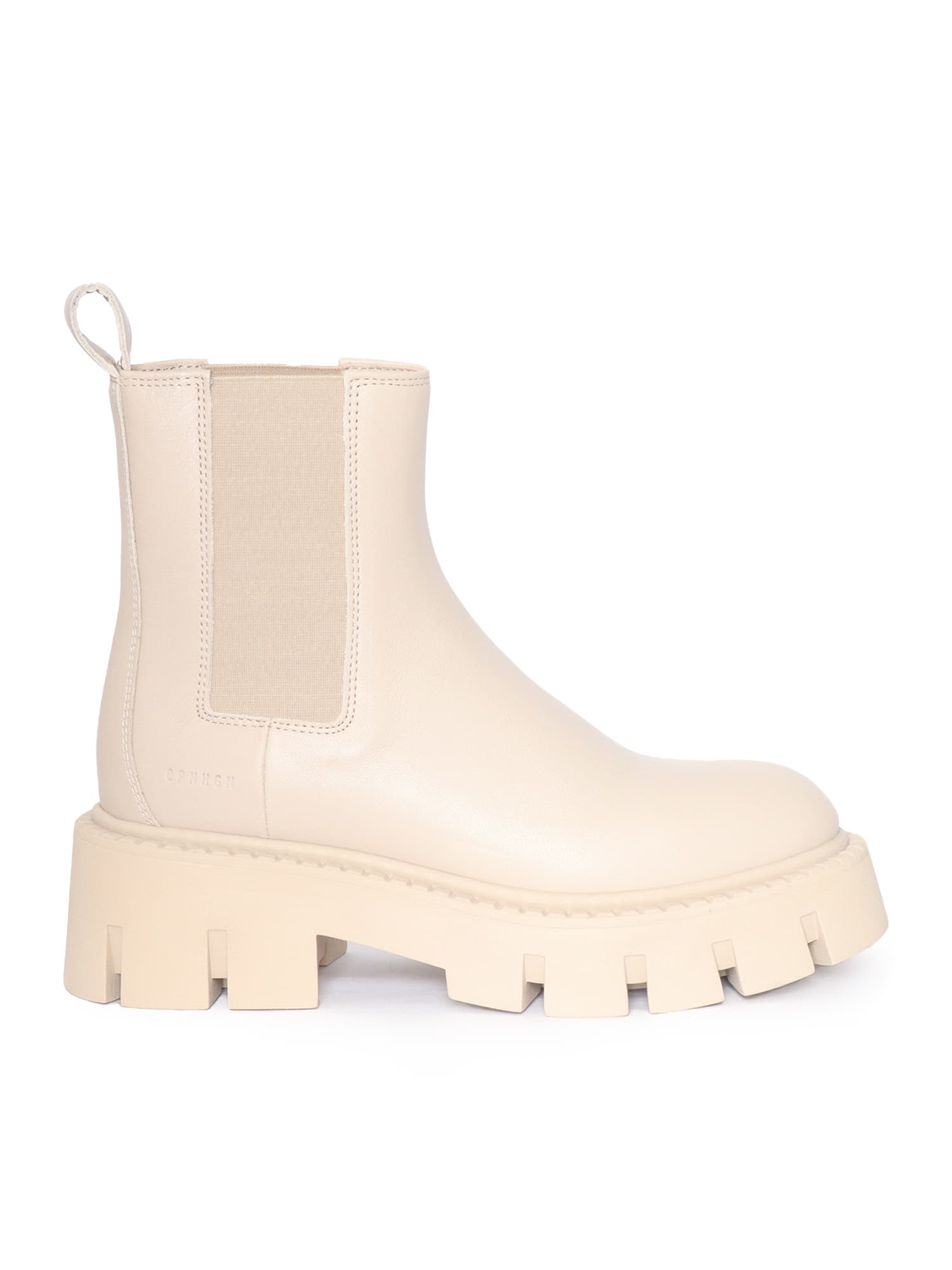 Shop Copenhagen Woman Leather Chelsea Boot In Beige