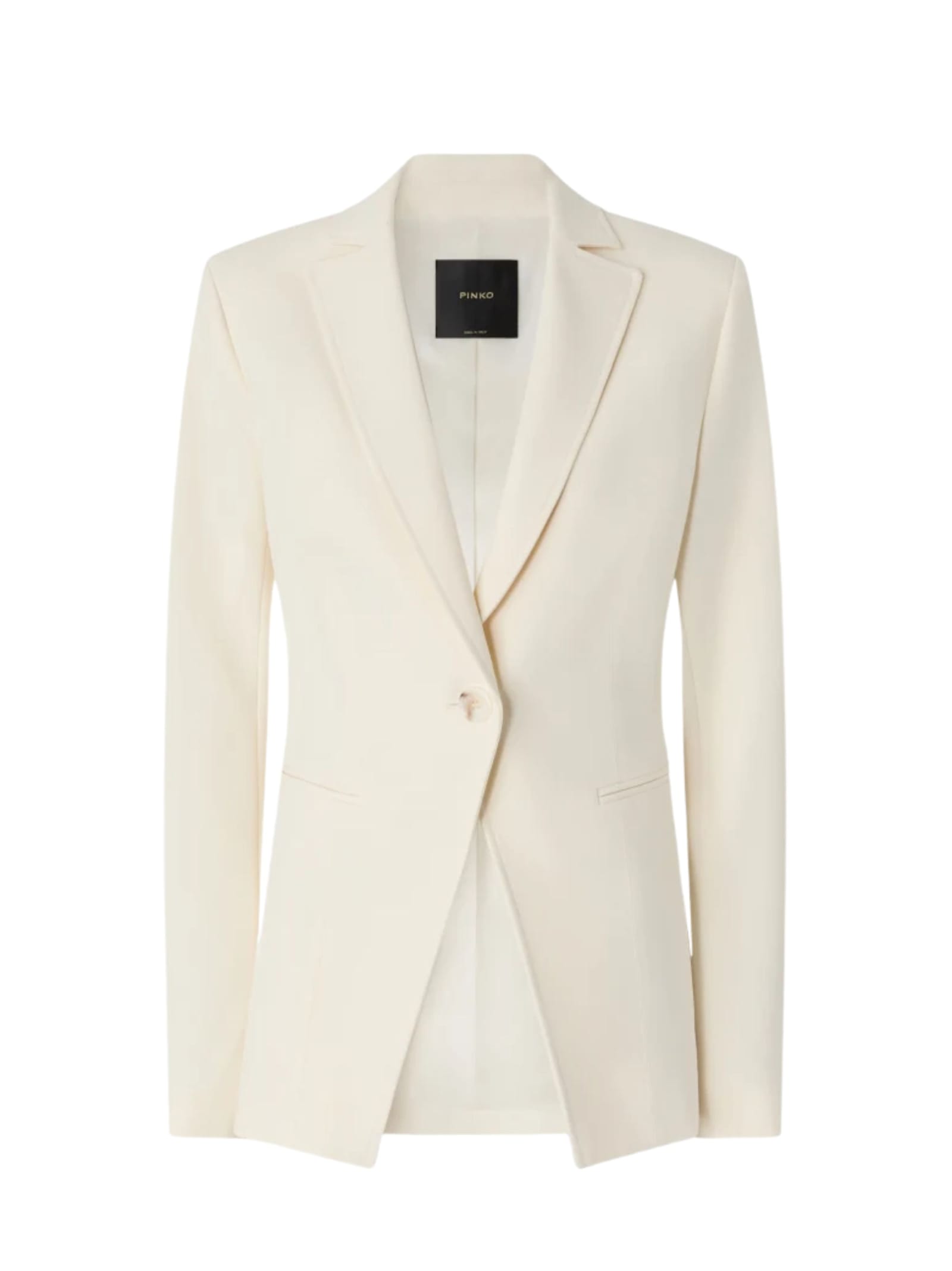 Pinko Slim Fit Model Blazer With Botton In Neutral