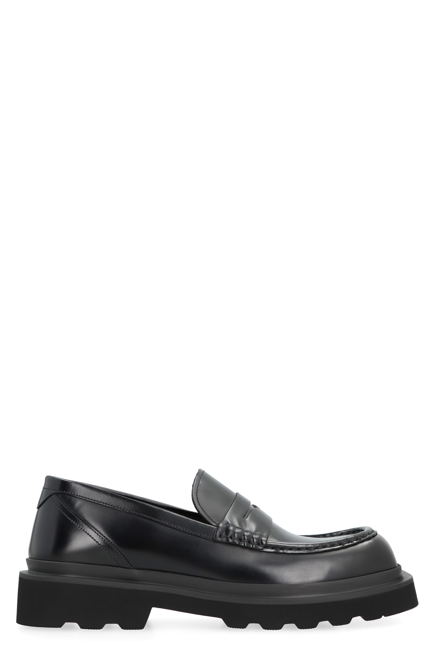 Dolce & Gabbana Calfskin Loafers In Black