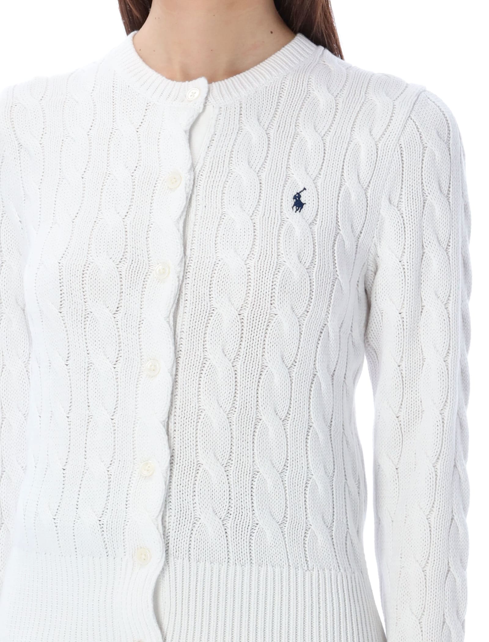Polo Ralph Lauren Cotton Classic Cable-knit Cardigan In White