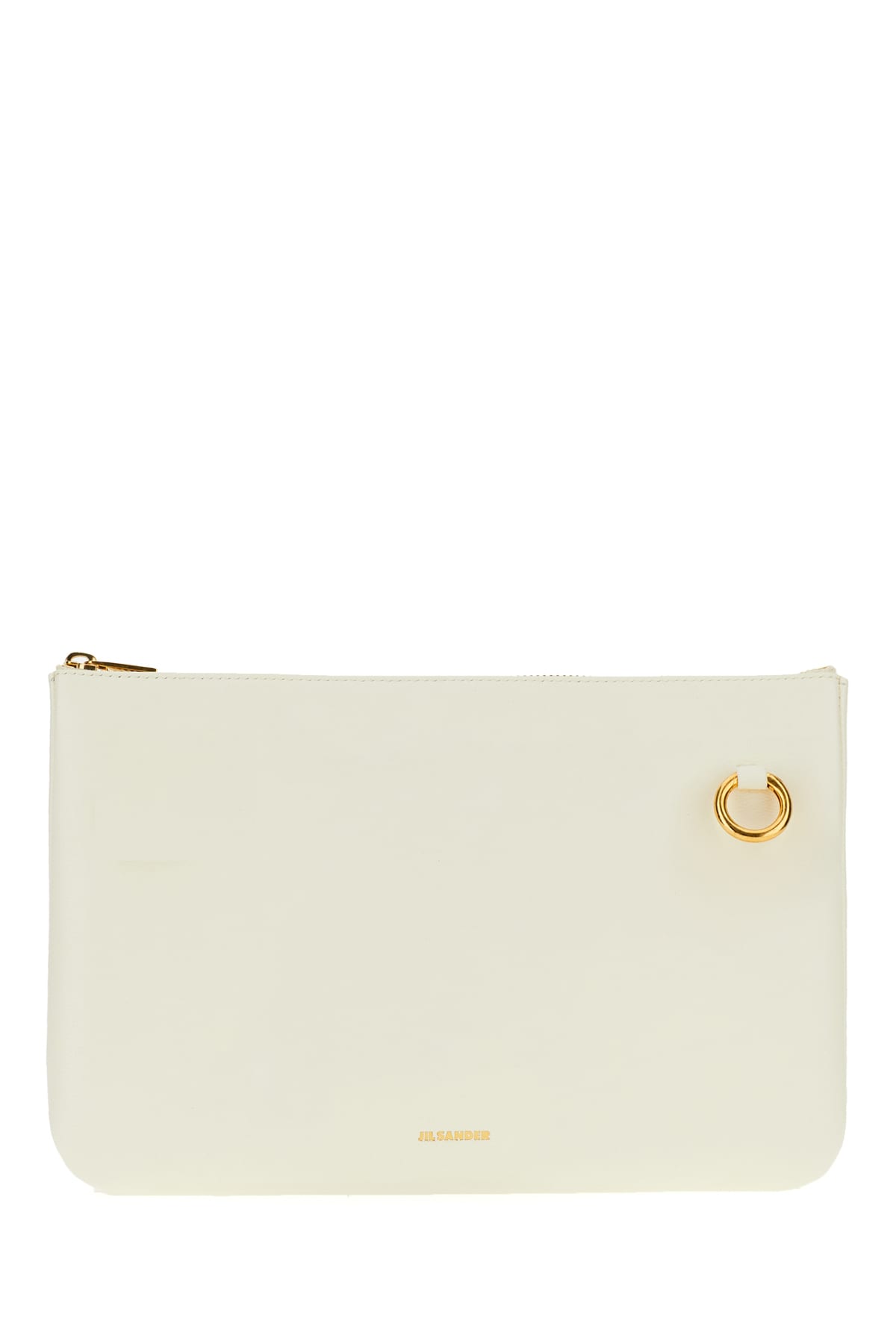 Shop Jil Sander Ivory Nappa Leather Crossbody Bag In 106