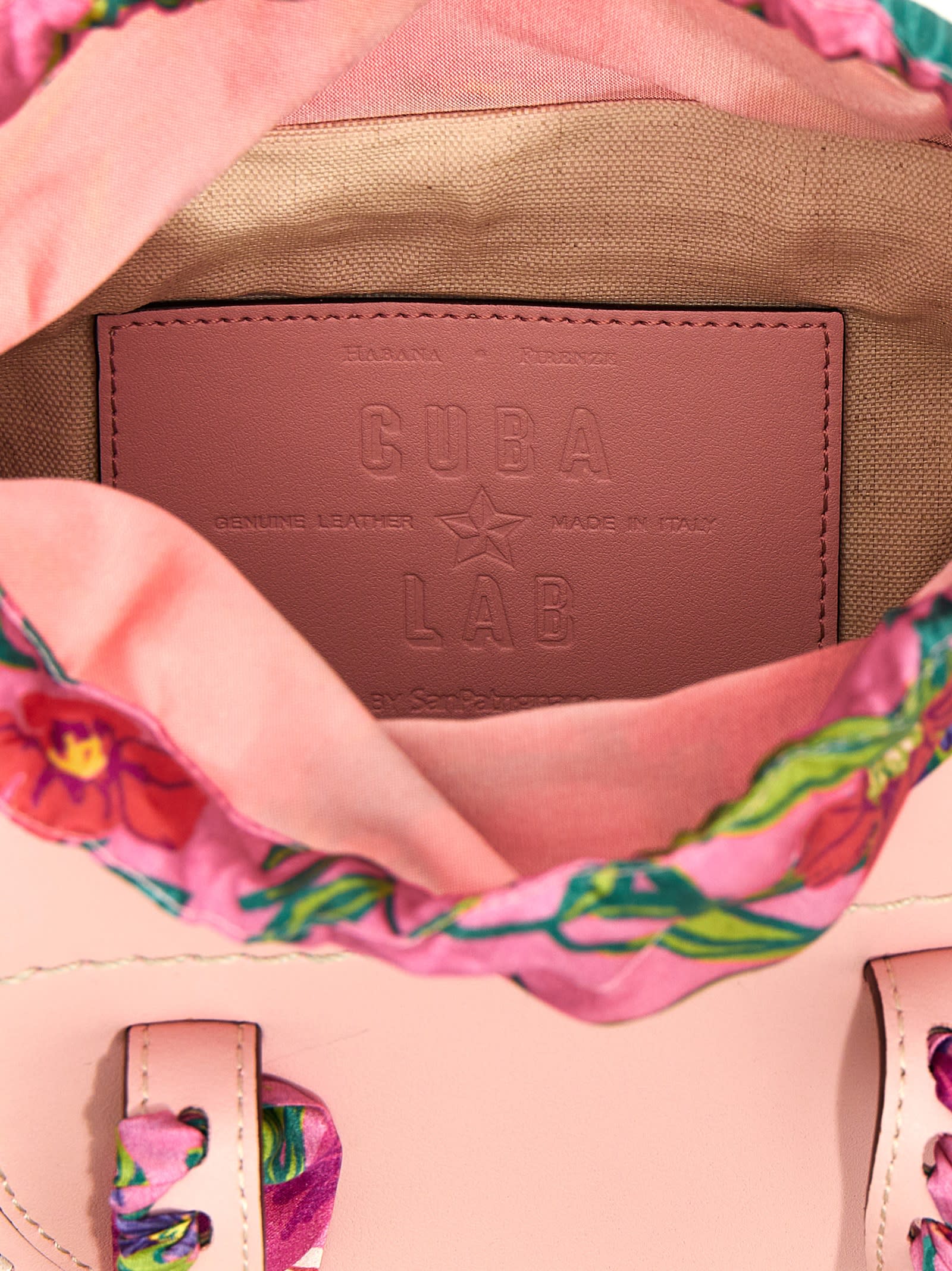 Cuba Lab Handbag With Woven Straw Base In Pink
