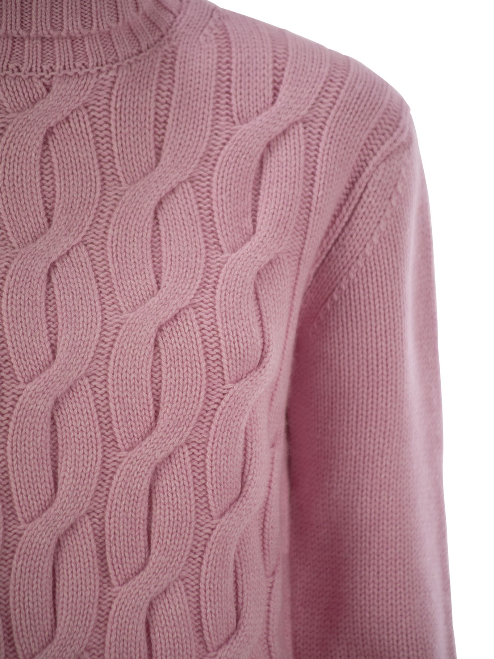 Mc2 Saint Barth Women's Giverny - Cable-knit Turtleneck Jumper Sweater In Pink