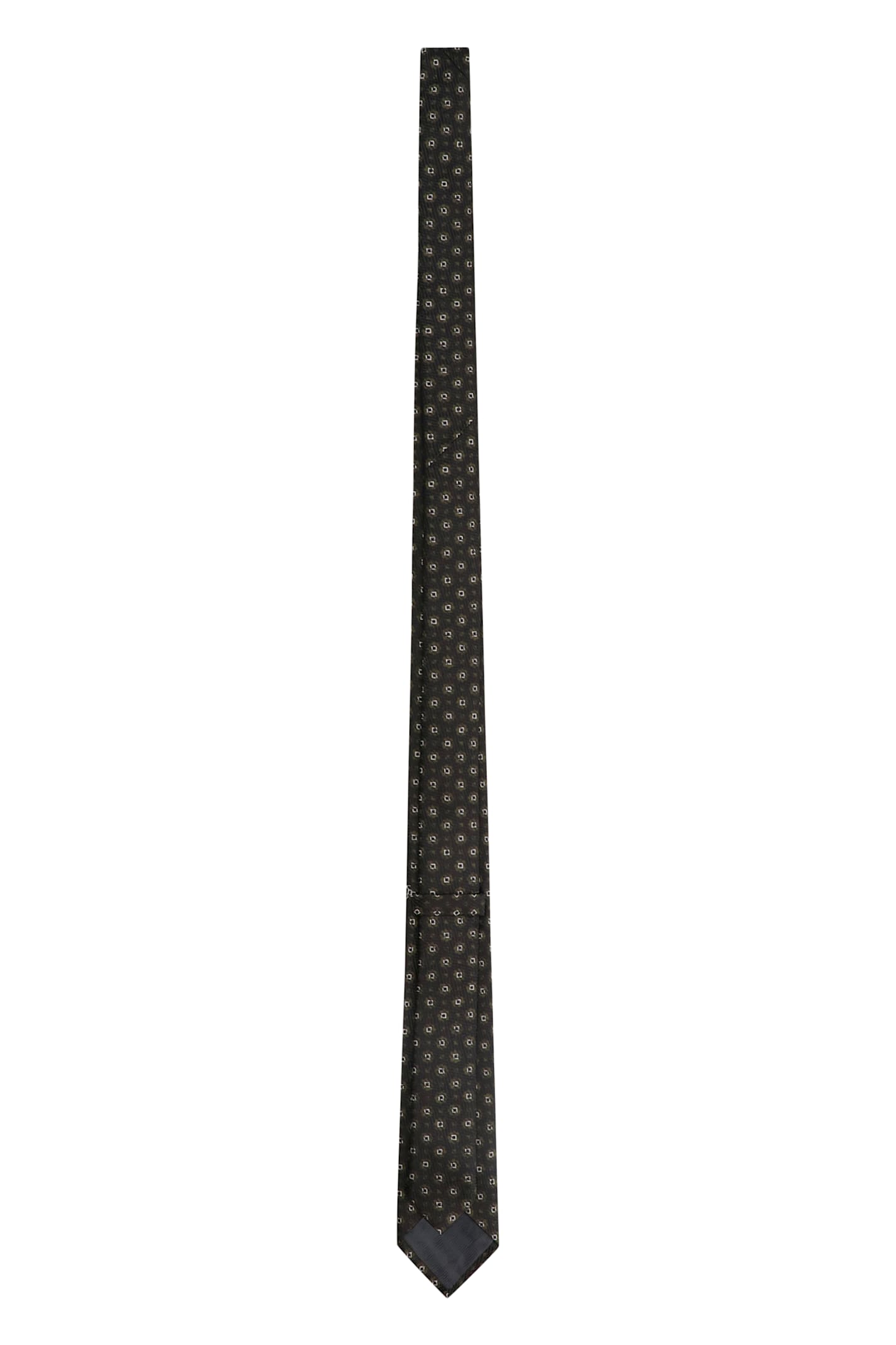 Zegna Jacquard Silk Tie In Black