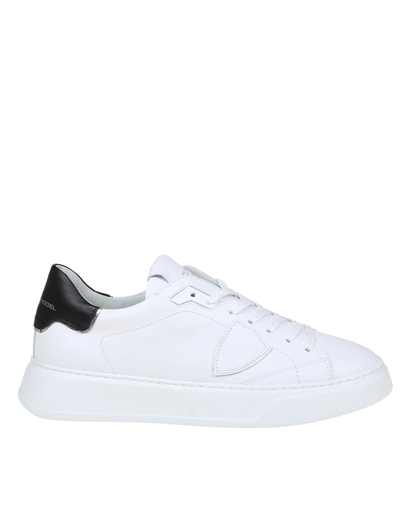 Sneakers Temple Low In Black And White Leather