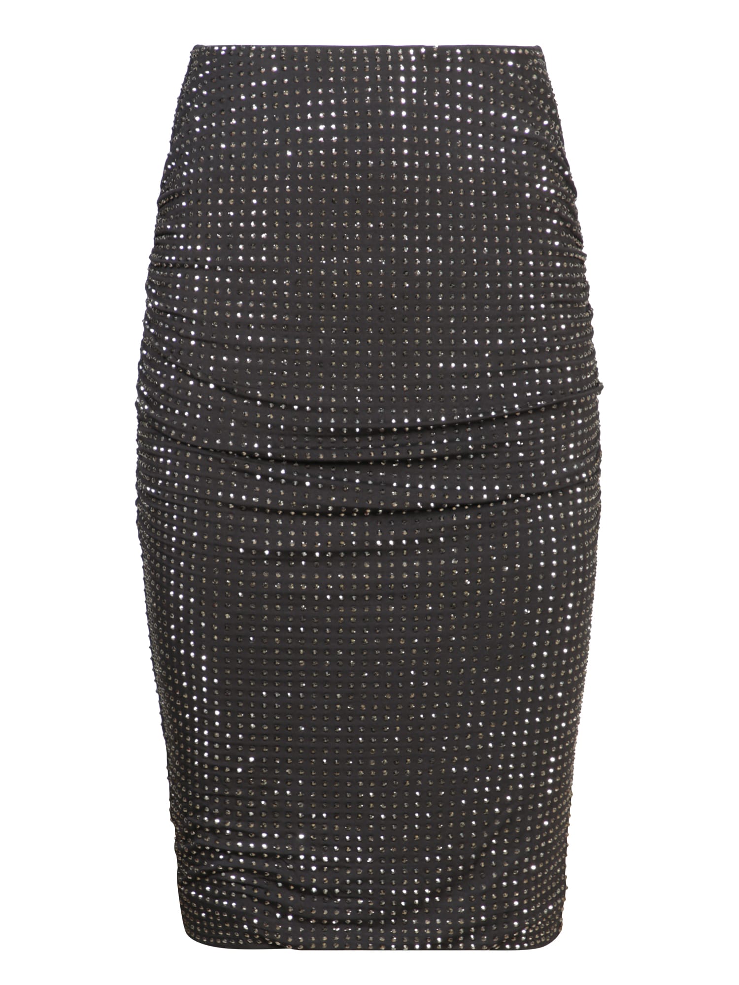 Shop Pinko Full Rhinestone Black Skirt