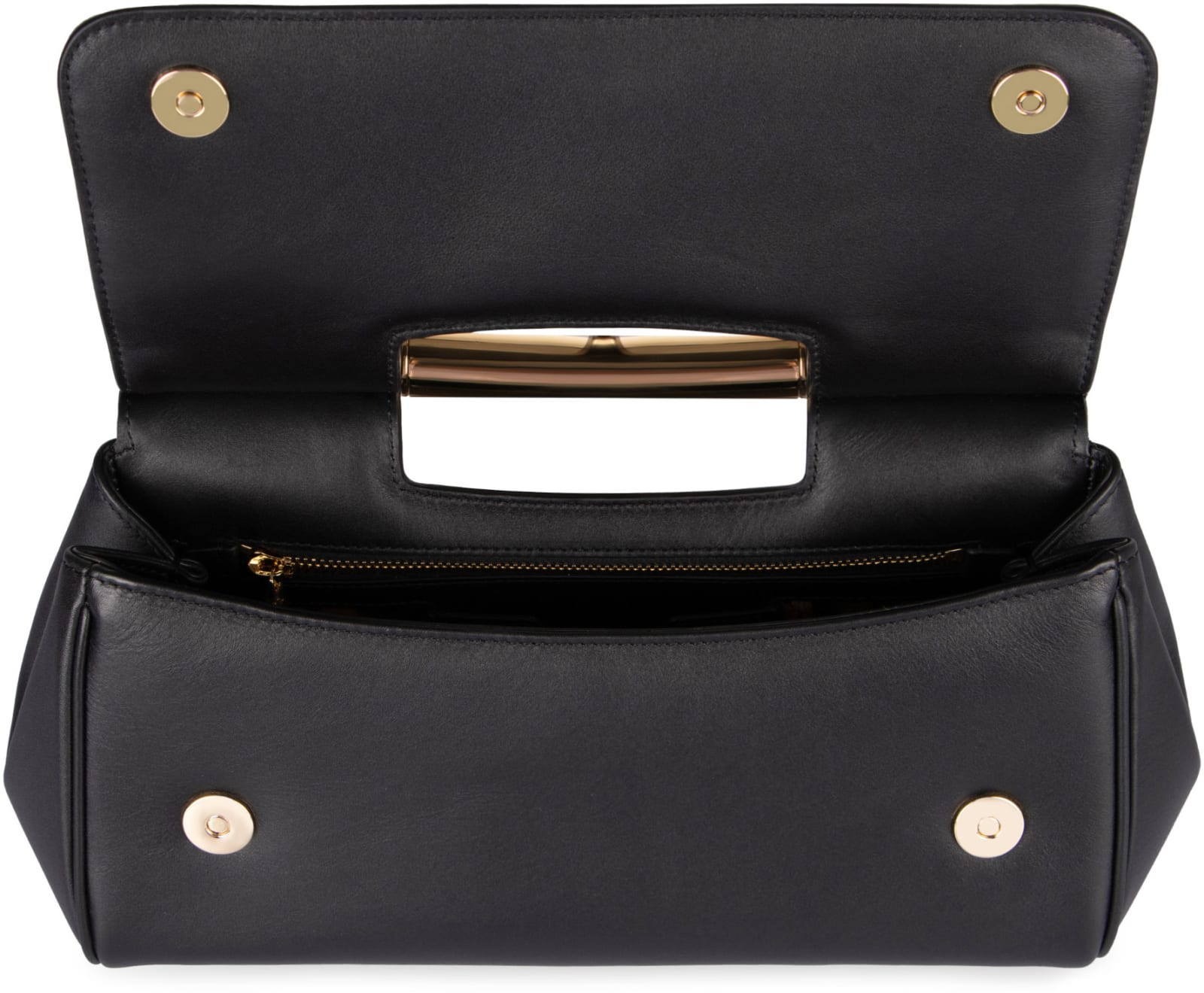 Shop Dolce & Gabbana Sicily Leather Handbag In Nero