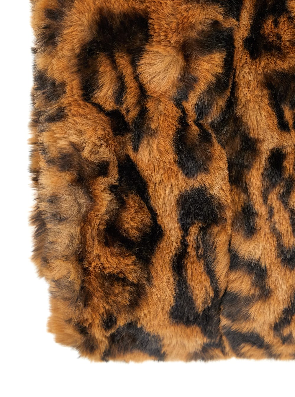 Apparis Kai Brown Rectangular Scarf With All-over Leopard Print In Ecofur Woman In Brown