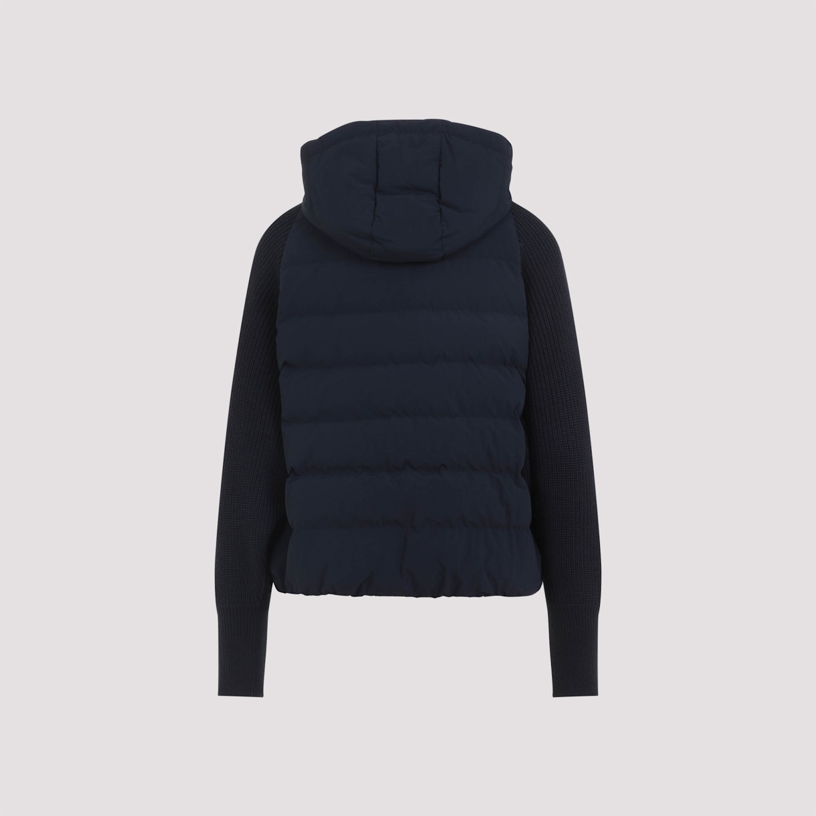 Brunello Cucinelli Women Two-material Puffer Jacket In Blue