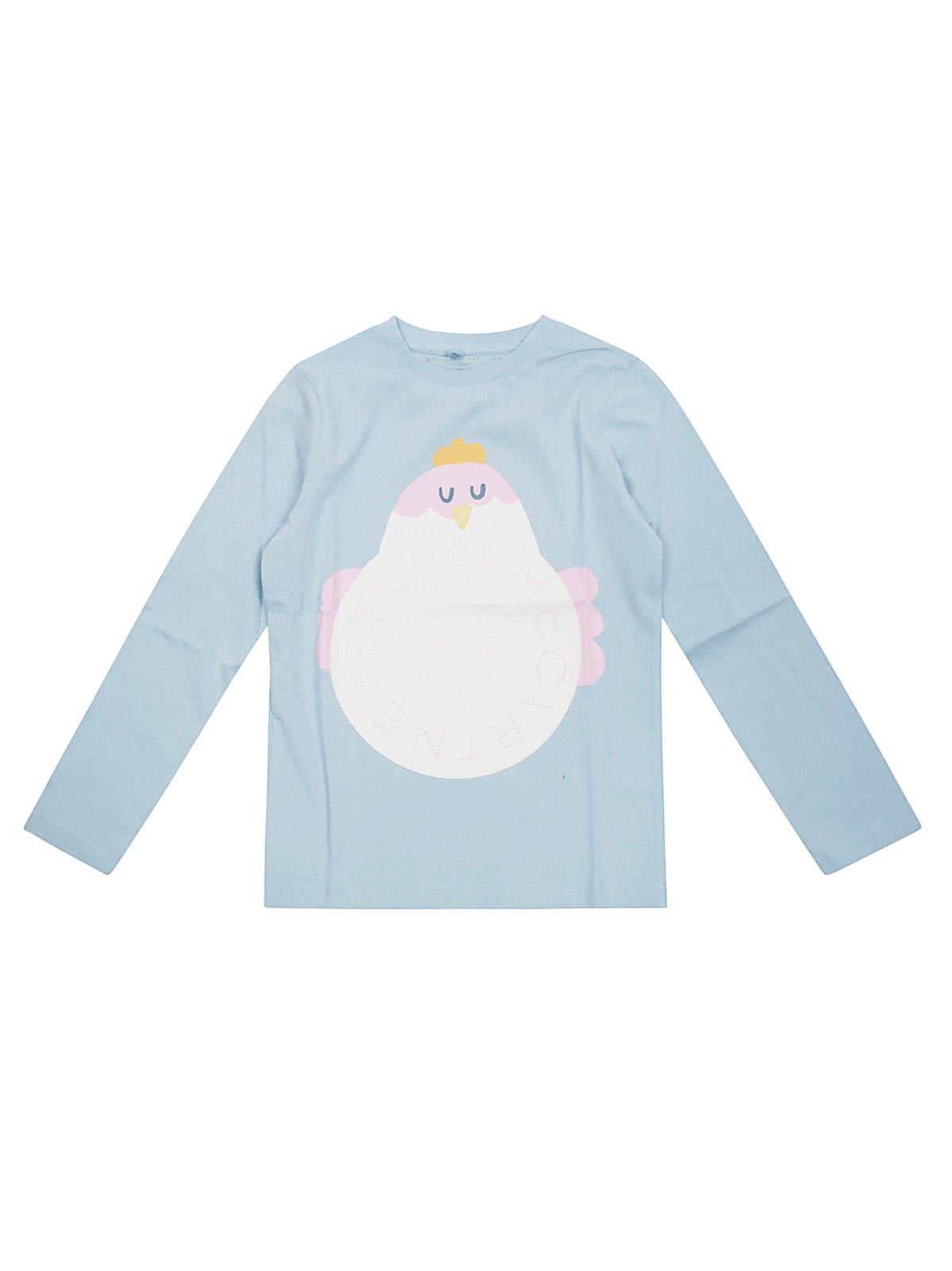 Stella Mccartney Graphic Printed Crewneck T-shirt In Azzurro
