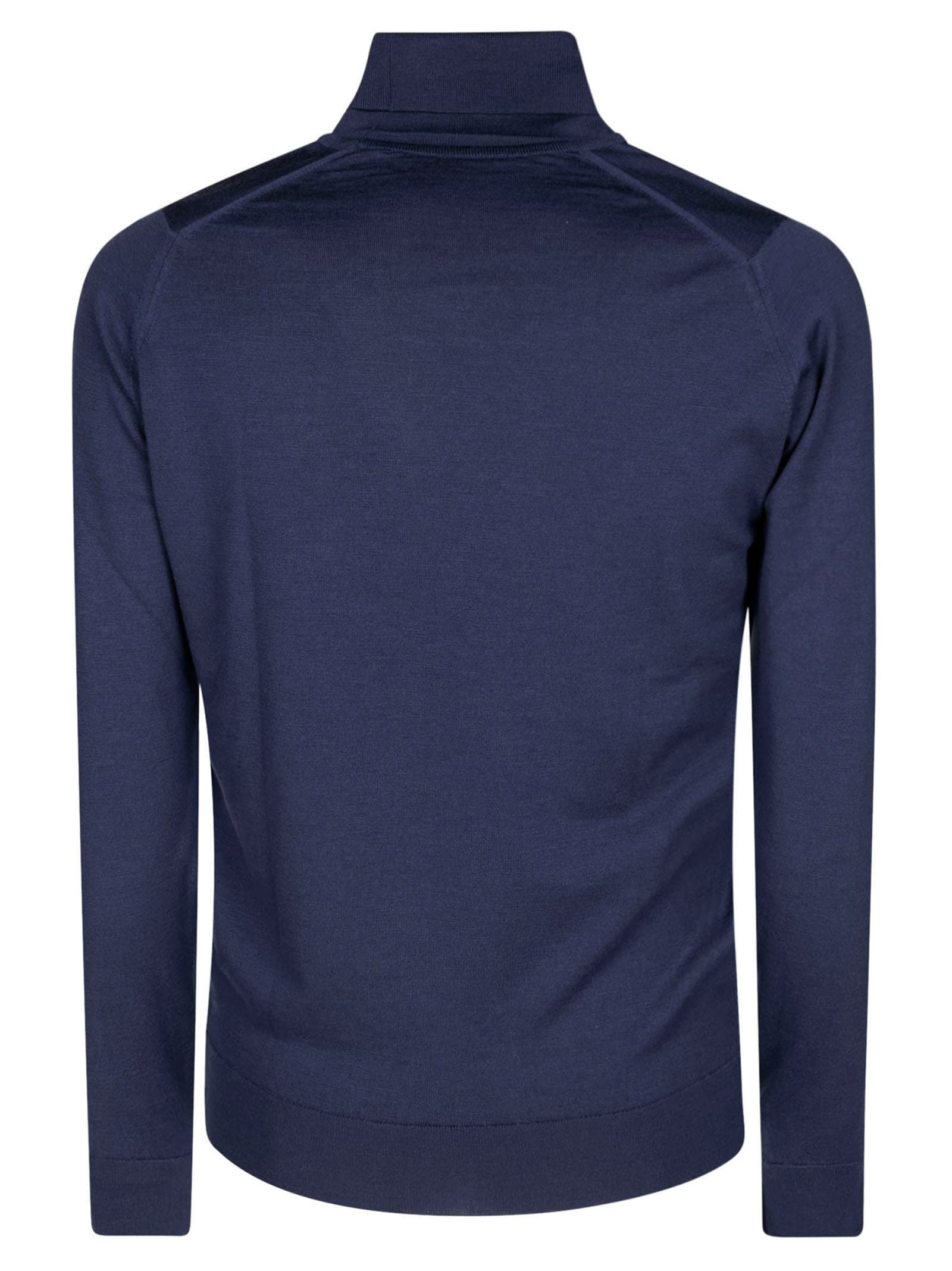 Shop John Smedley Cherwell Pullover Ls In Smoke Blue