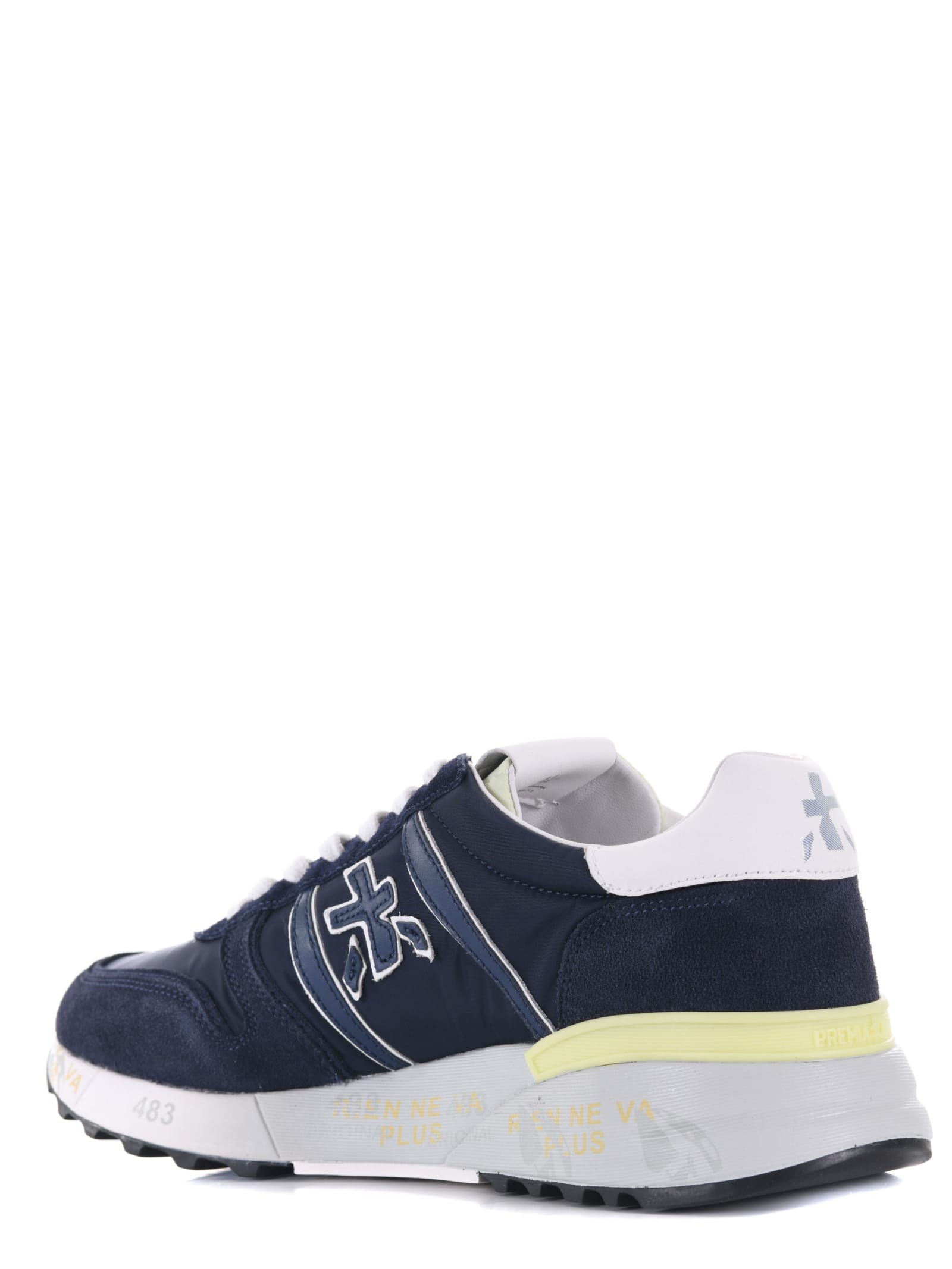 Shop Premiata Sneakers In Suede And Nylon In Blue