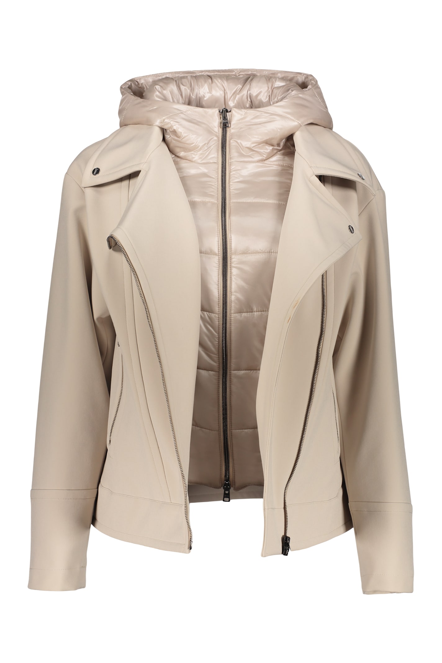 Herno Lightweight Beige Jacket With Hood And Zip In Neutral