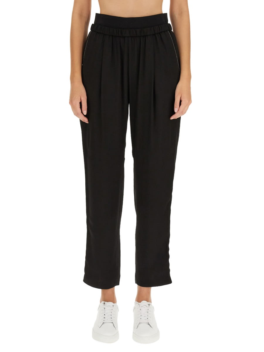 Shop Fabiana Filippi Pants With Elastic In Black