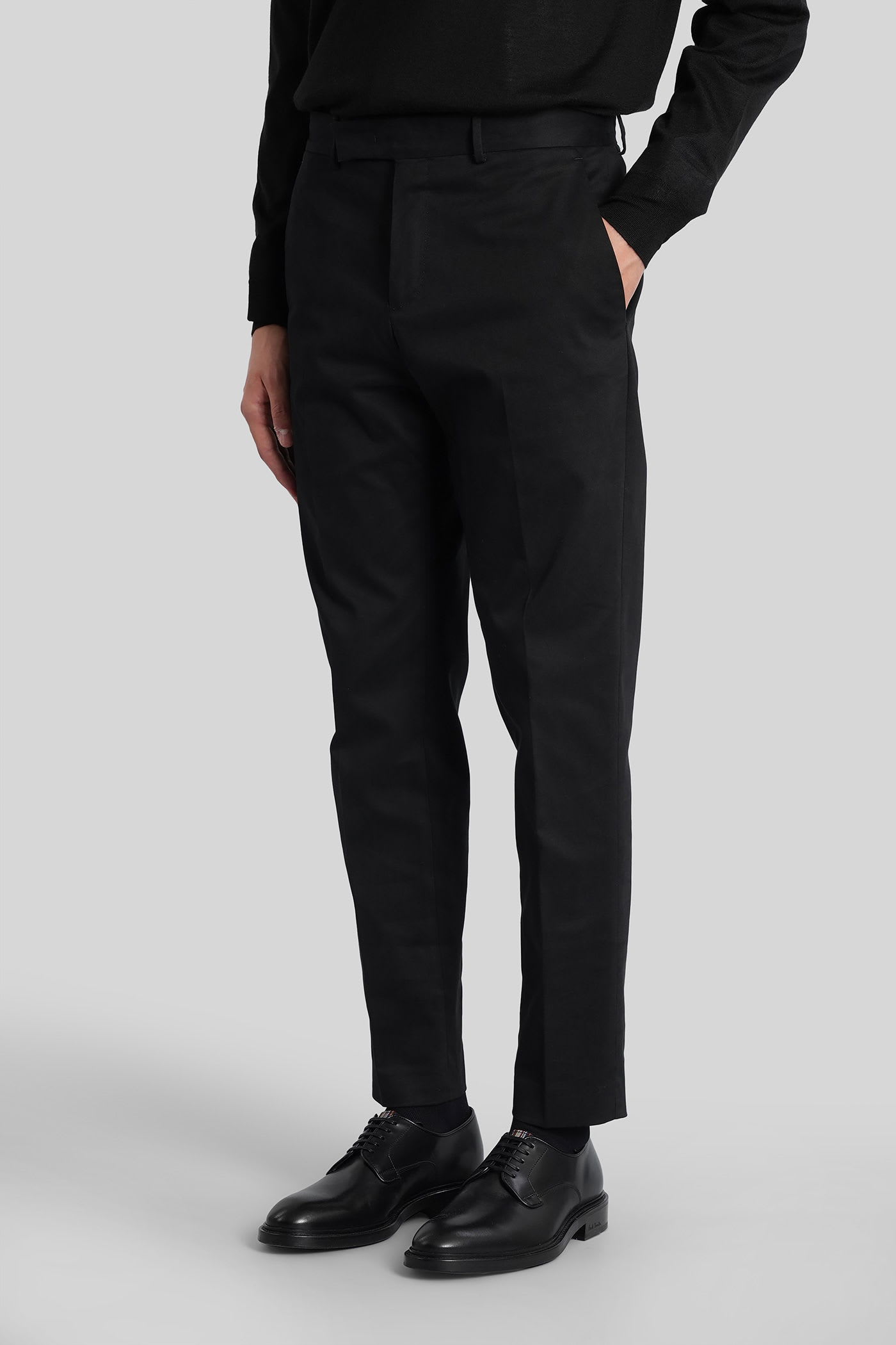 Pt Torino Sd75 Pants In Blue Cotton In Black