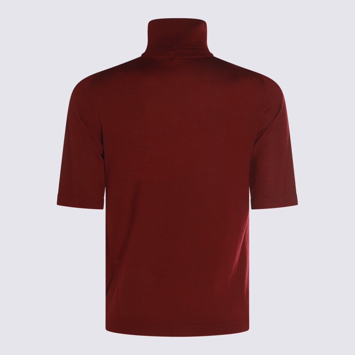 Allude Turtleneck Short-sleeve Sweater In Red