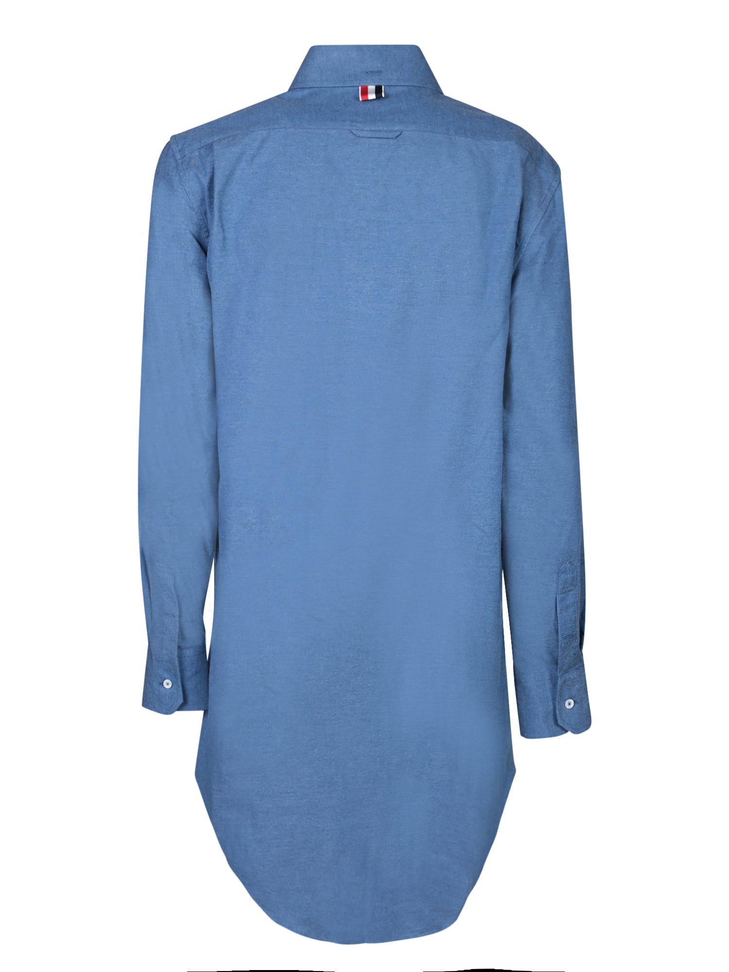 Shop Thom Browne Rwb Stripe Blue Shirtdress