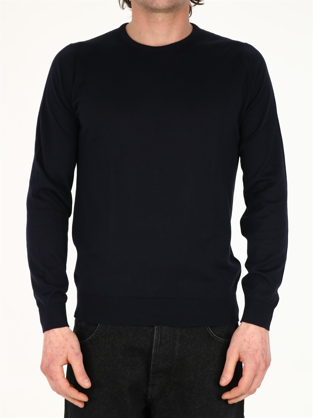 John Smedley Blue Cotton Sweater