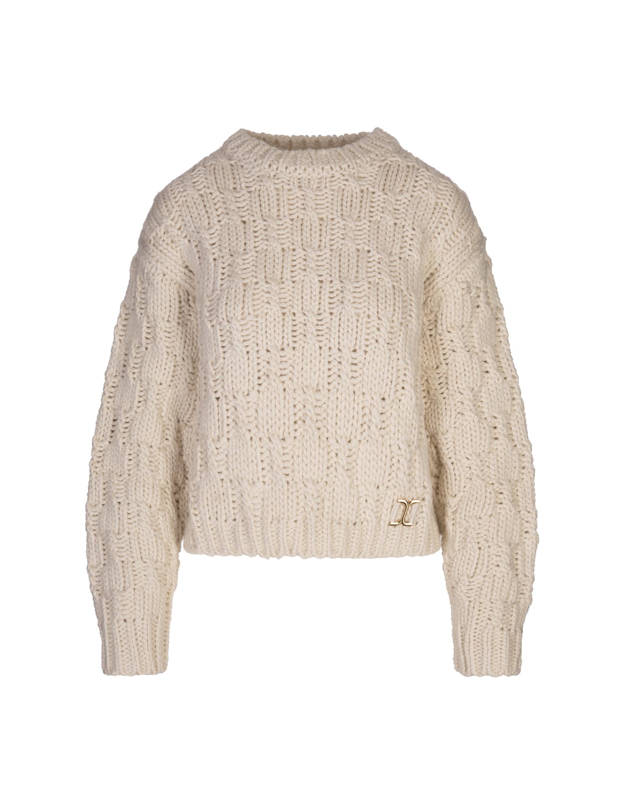 Shop Chloé Iconic Milk Short Knitted Sweater In White