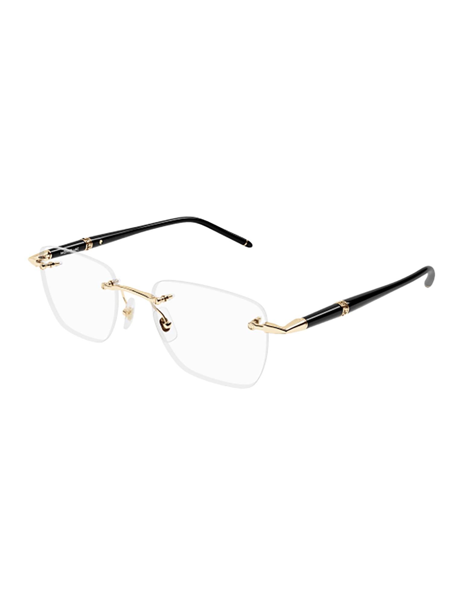 Shop Montblanc Mb0346o Eyewear In Gold Black Transparen