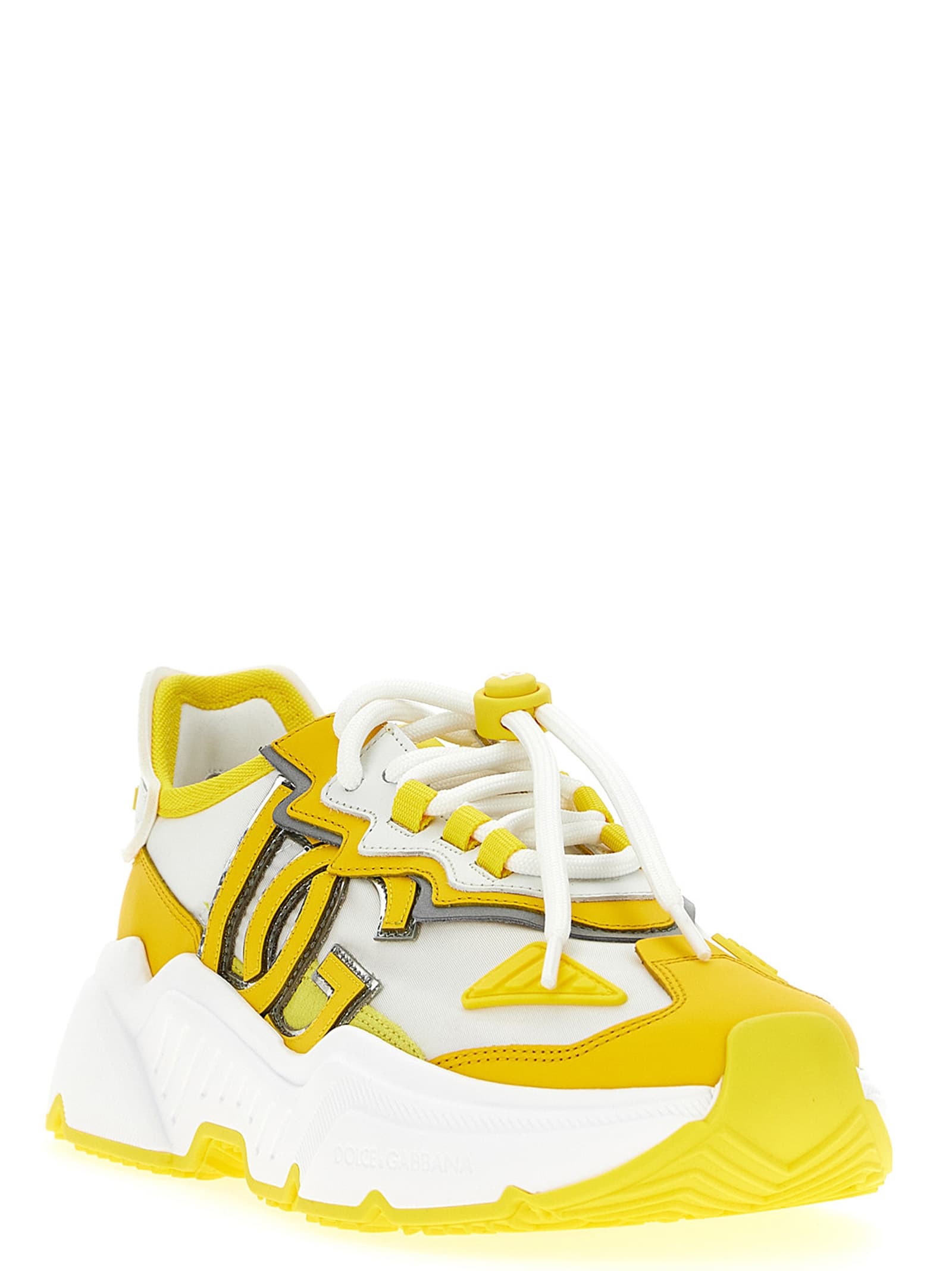 Shop Dolce & Gabbana Daymaster Sneakers In Bianco/giallo