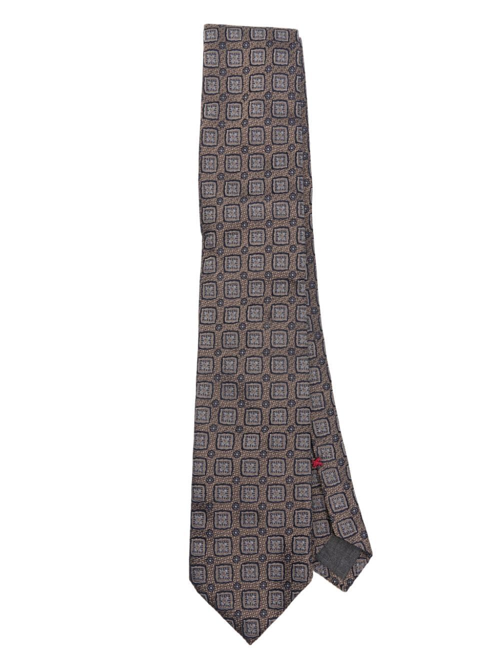 Shop Brunello Cucinelli Colored Tie In A Brown Light Grey