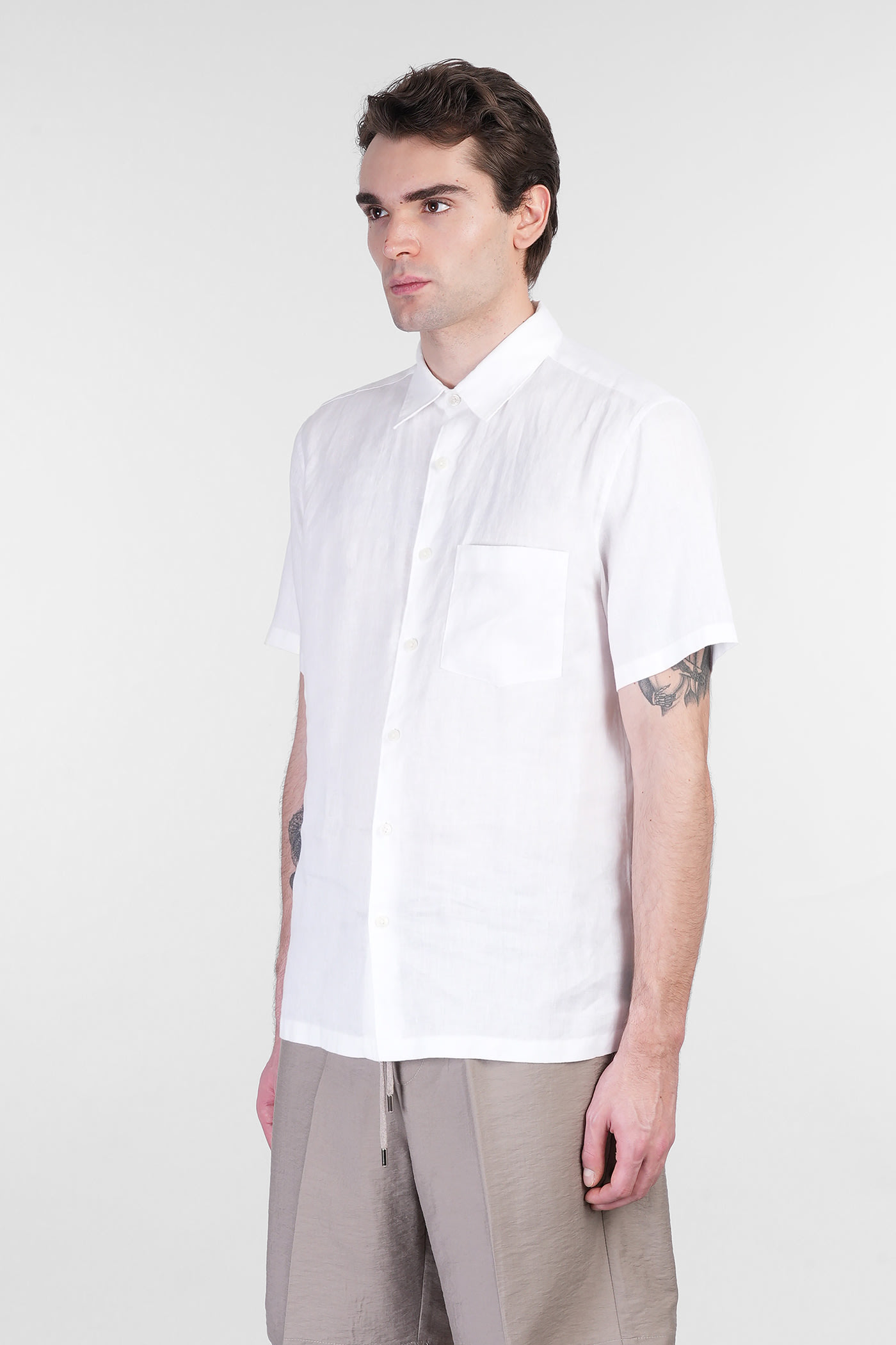 Theory Shirt In White Linen