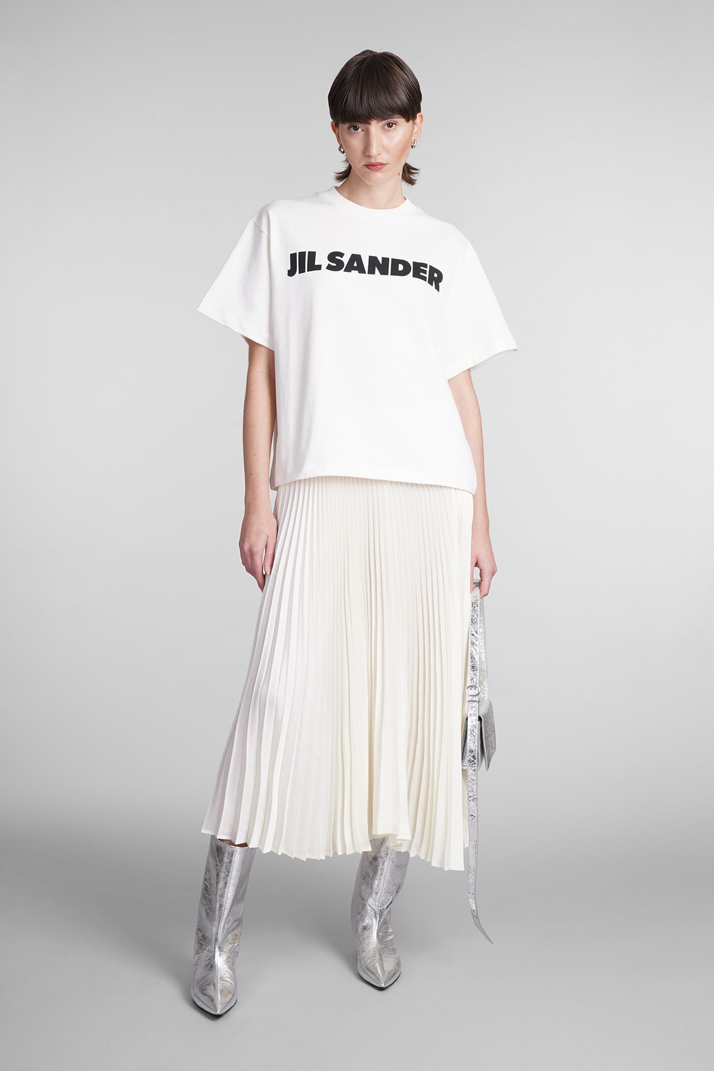 Shop Jil Sander Skirt In White Polyester