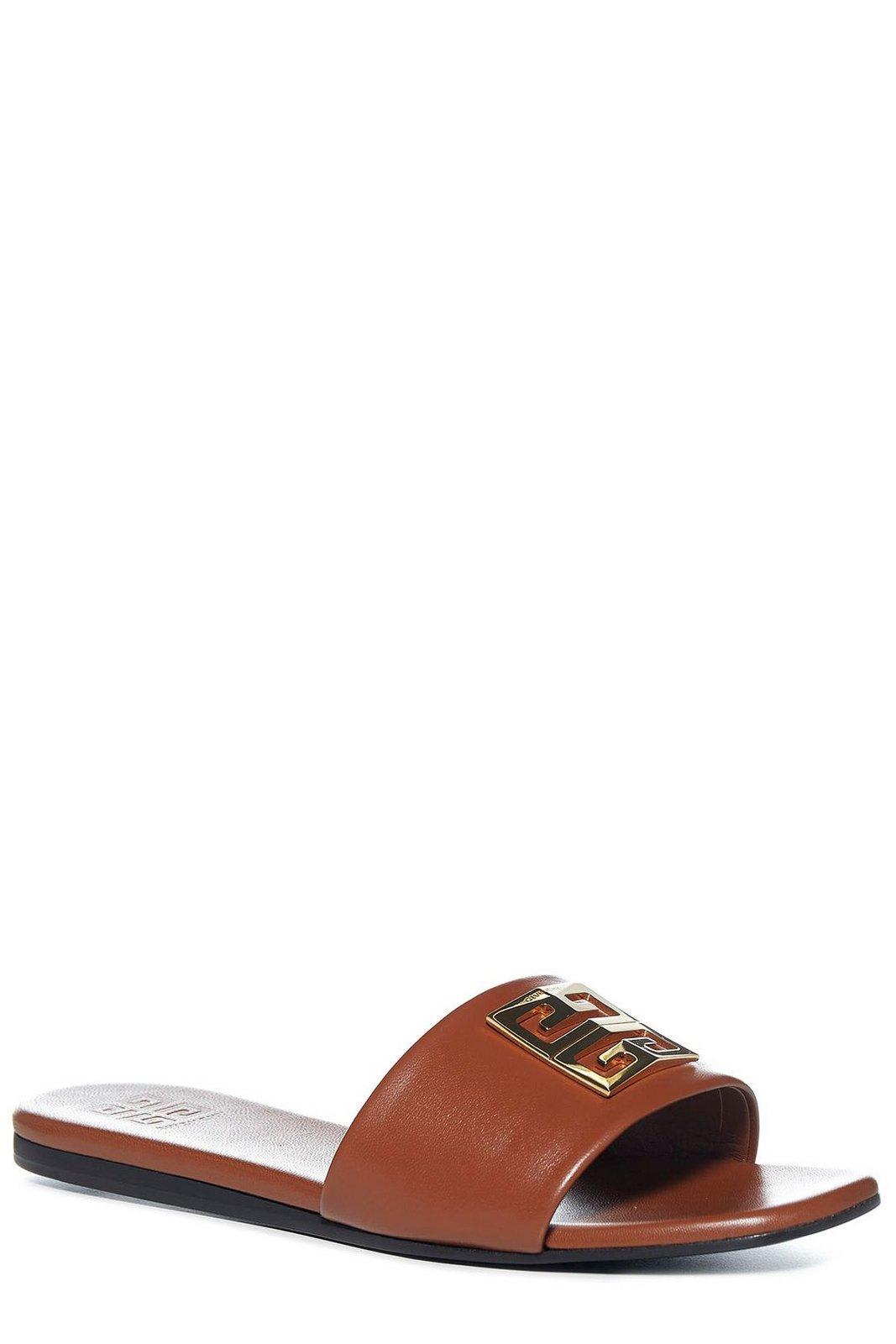 Shop Givenchy 4g Motif Flat Sandals In Brown