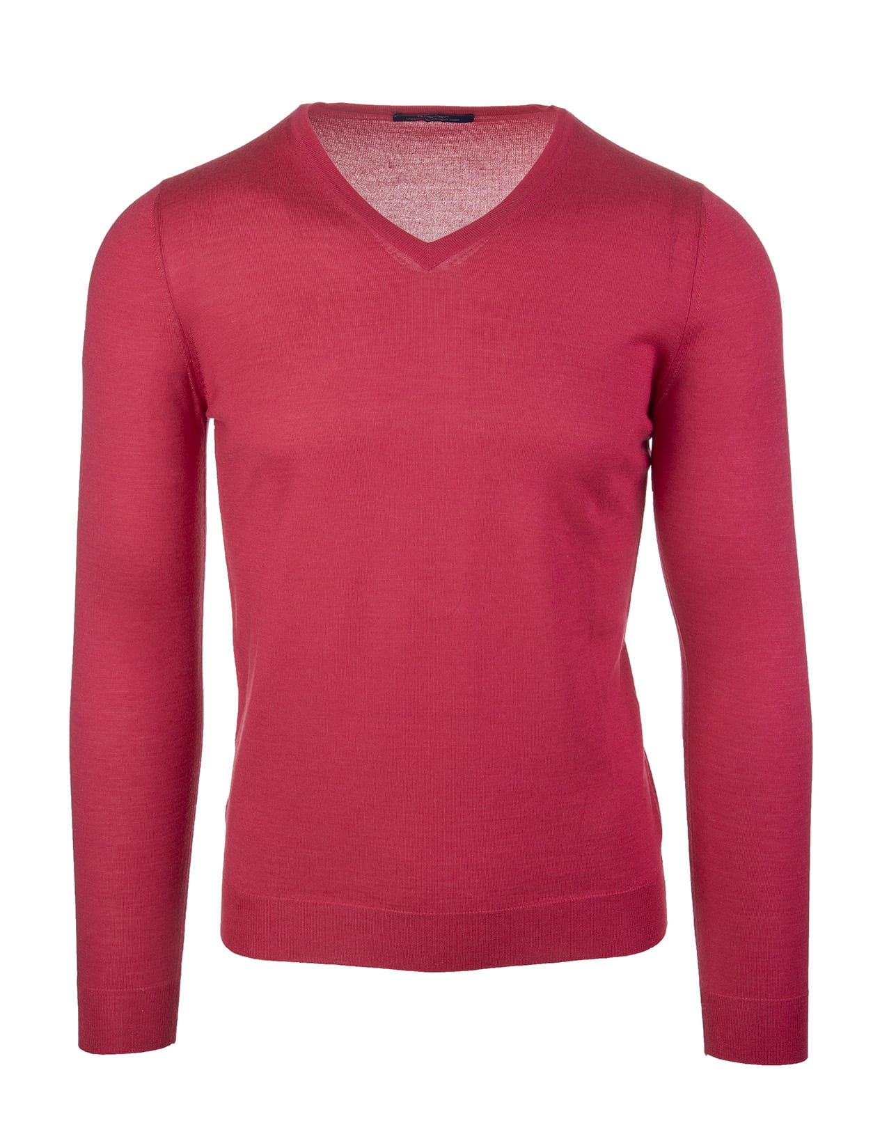 Fedeli Man V-neck Pullover In Pink Silk And Cashmere