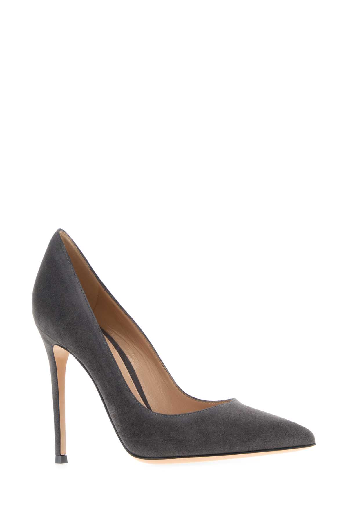 Gianvito Rossi Suede Pointed Toe Pumps In Gray