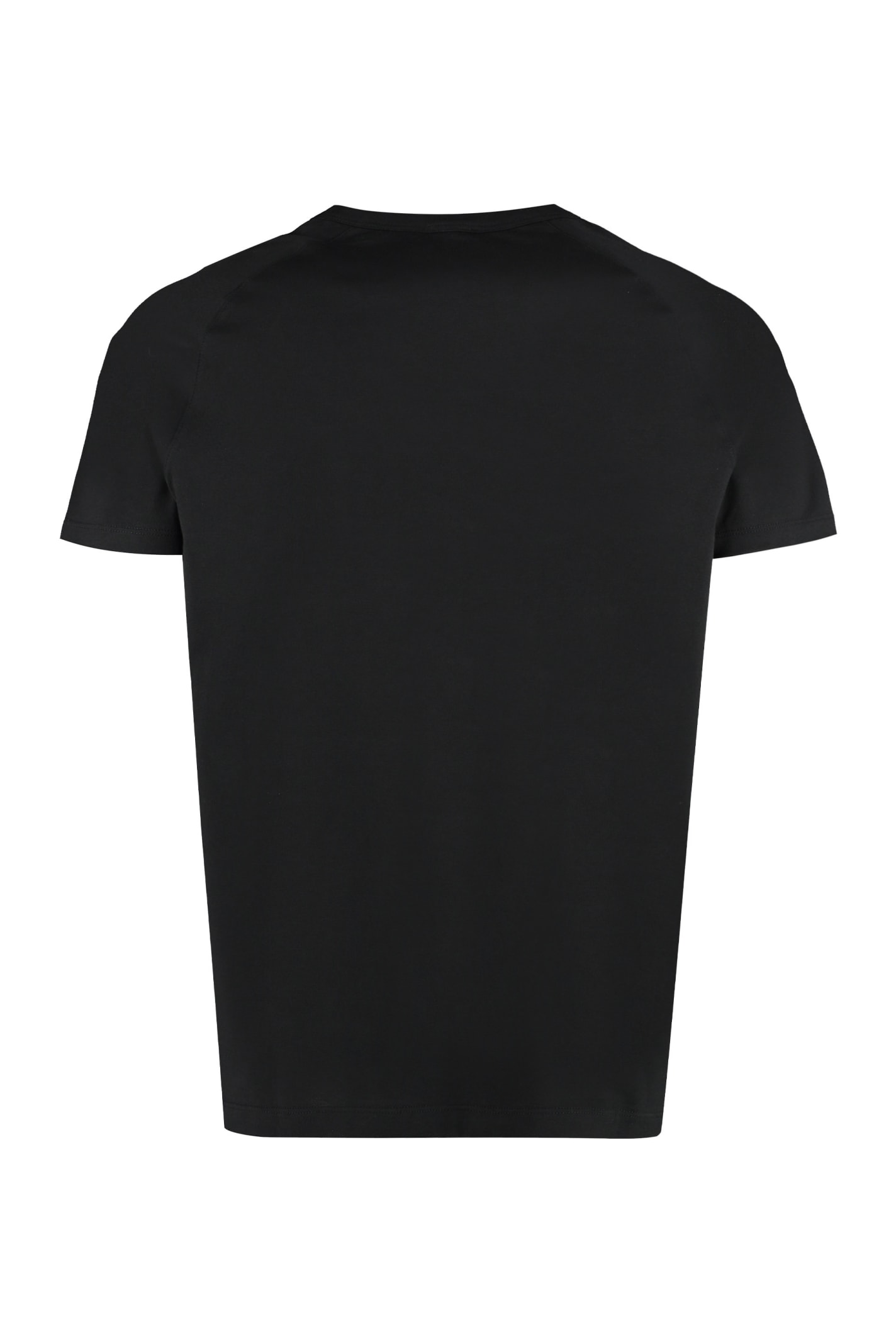 Shop Paul&amp;shark Printed Cotton T-shirt In Black