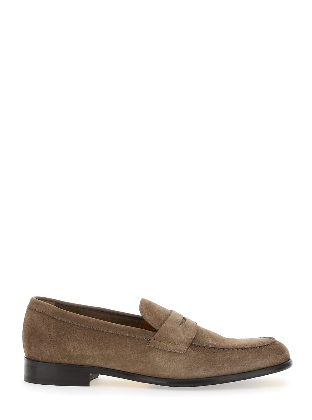Doucal's Standford Beige Slip-on Loafers In Leather Man In Beige