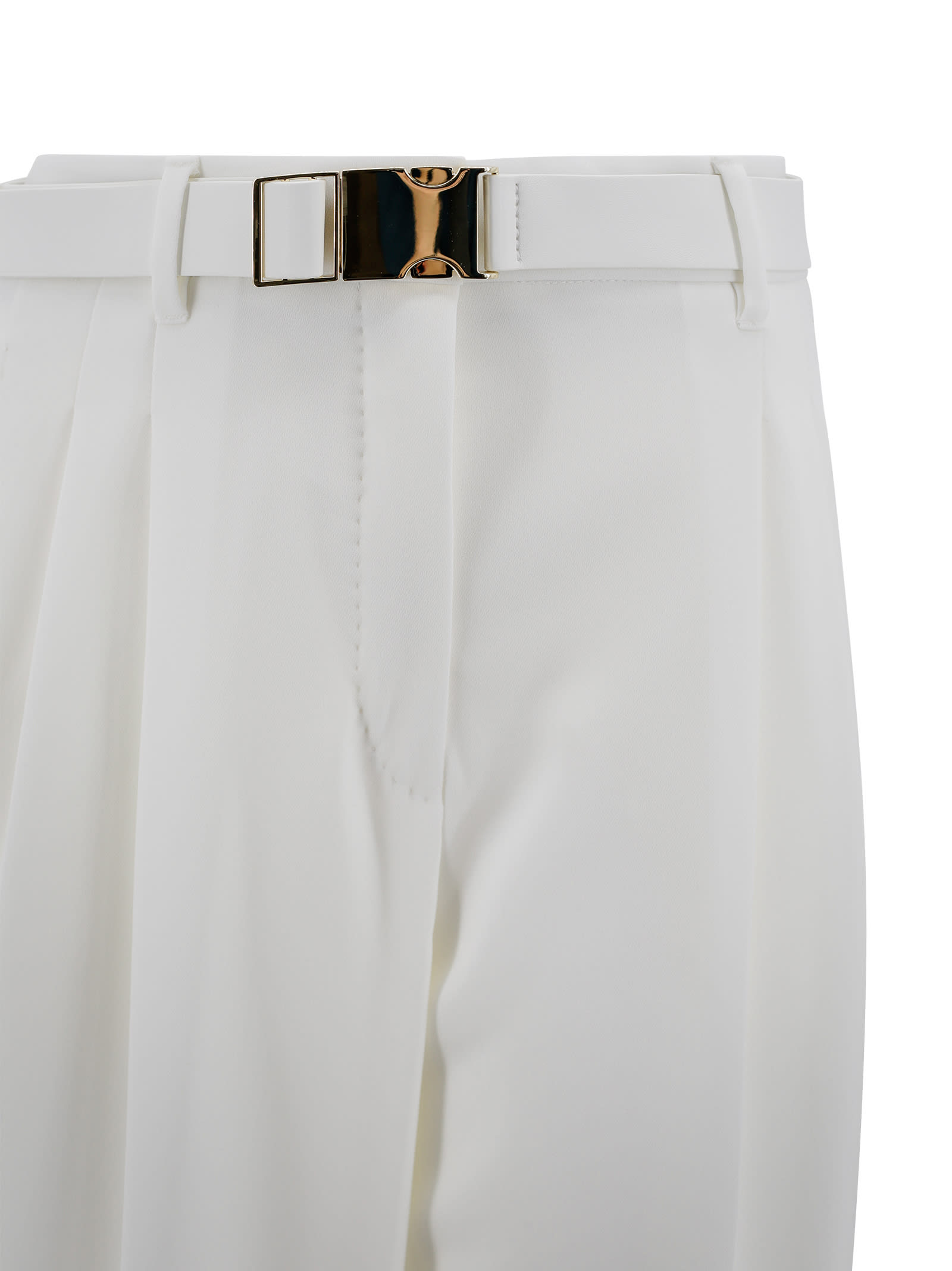 Max Mara White Triacetate Blend Neottia Pant In Bianco