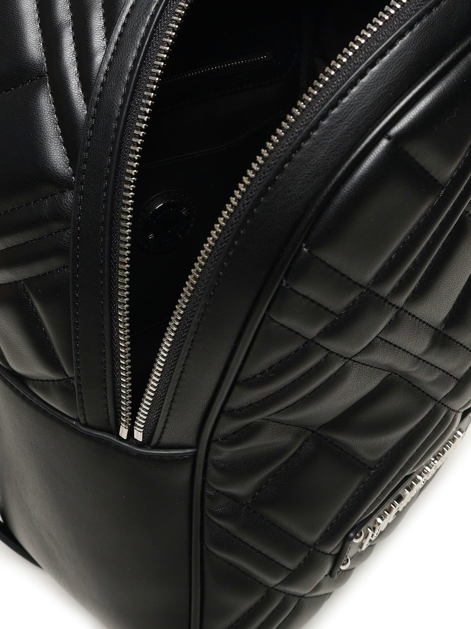 Love Moschino Quilted Backpack With Logo In Black