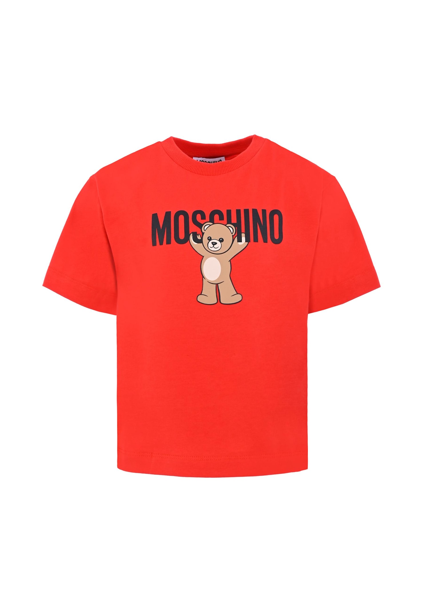 Moschino Red T-shirt For Kids With Teddy Bear In Red
