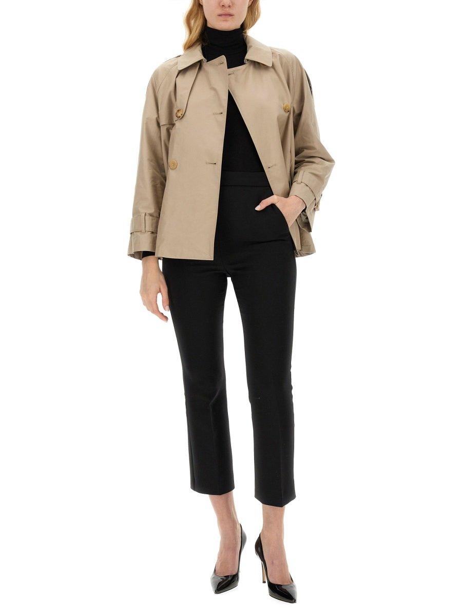 Shop Max Mara The Cube Jtrench Double-breasted Long Coat In Beige