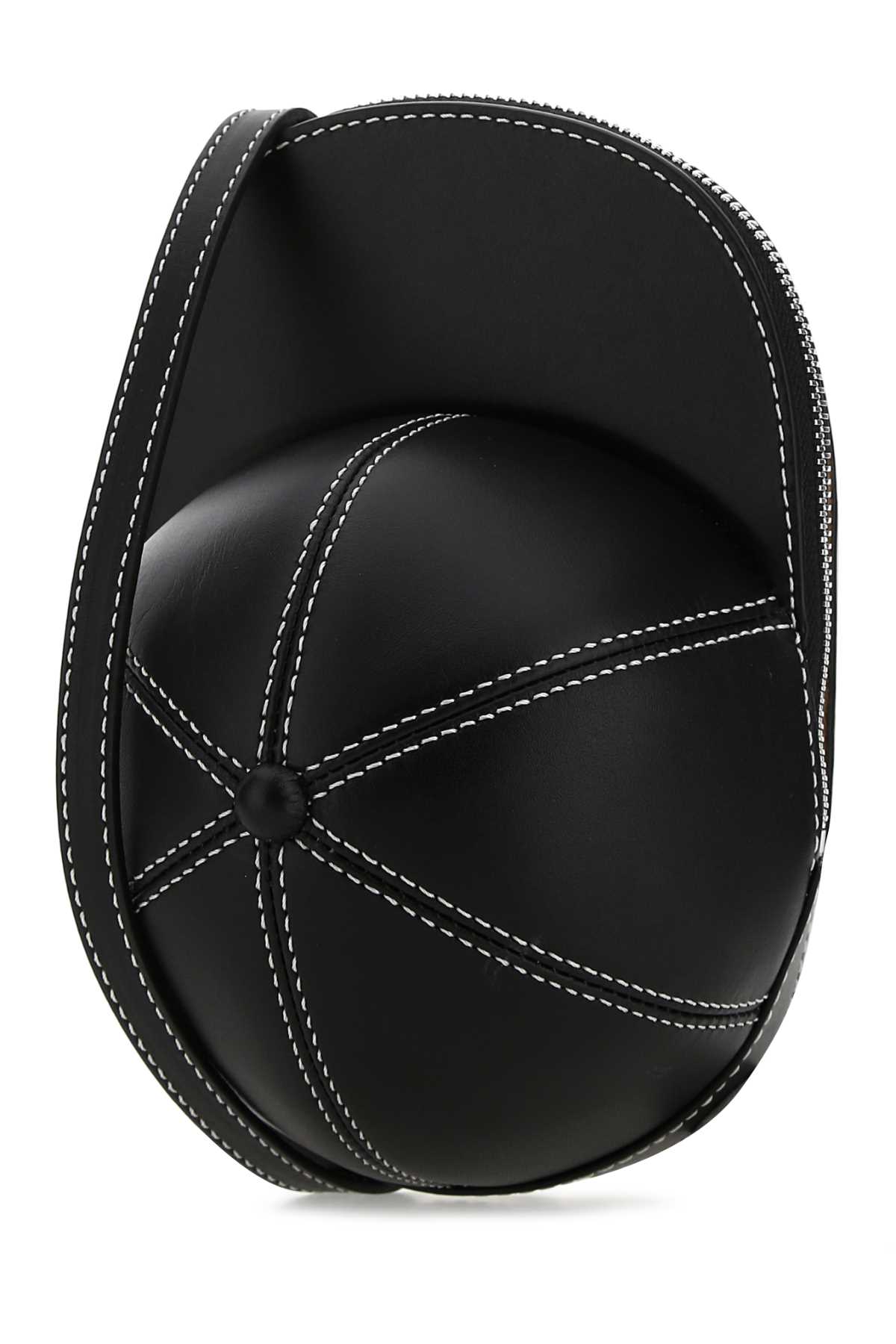 Jw Anderson Black Leather Medium Cap Crossbody Bag In 999