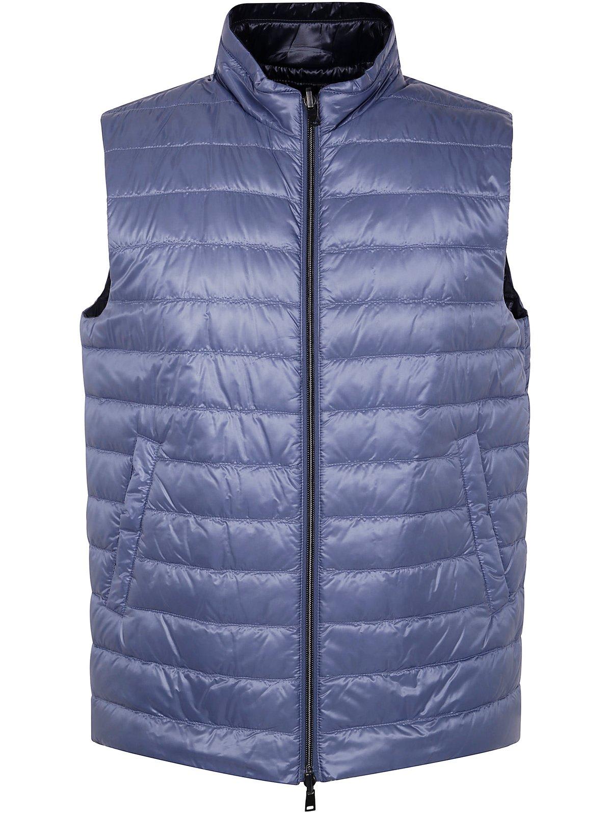 HERNO ZIPPED QUILTED REVERSIBLE DOWN GILET