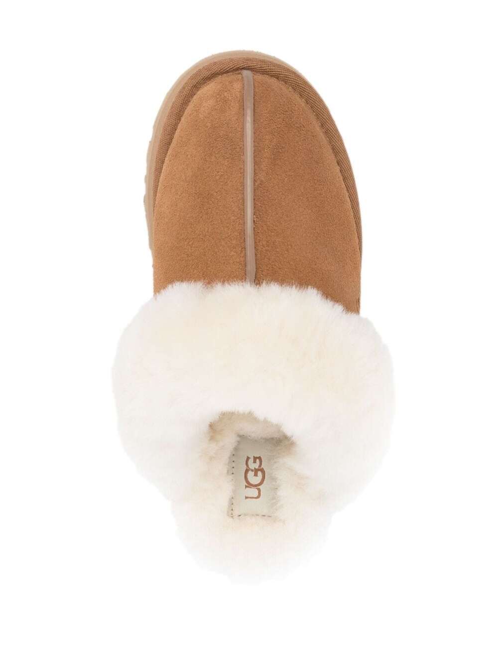 Ugg Disquette Suede Flat Mules In Sand