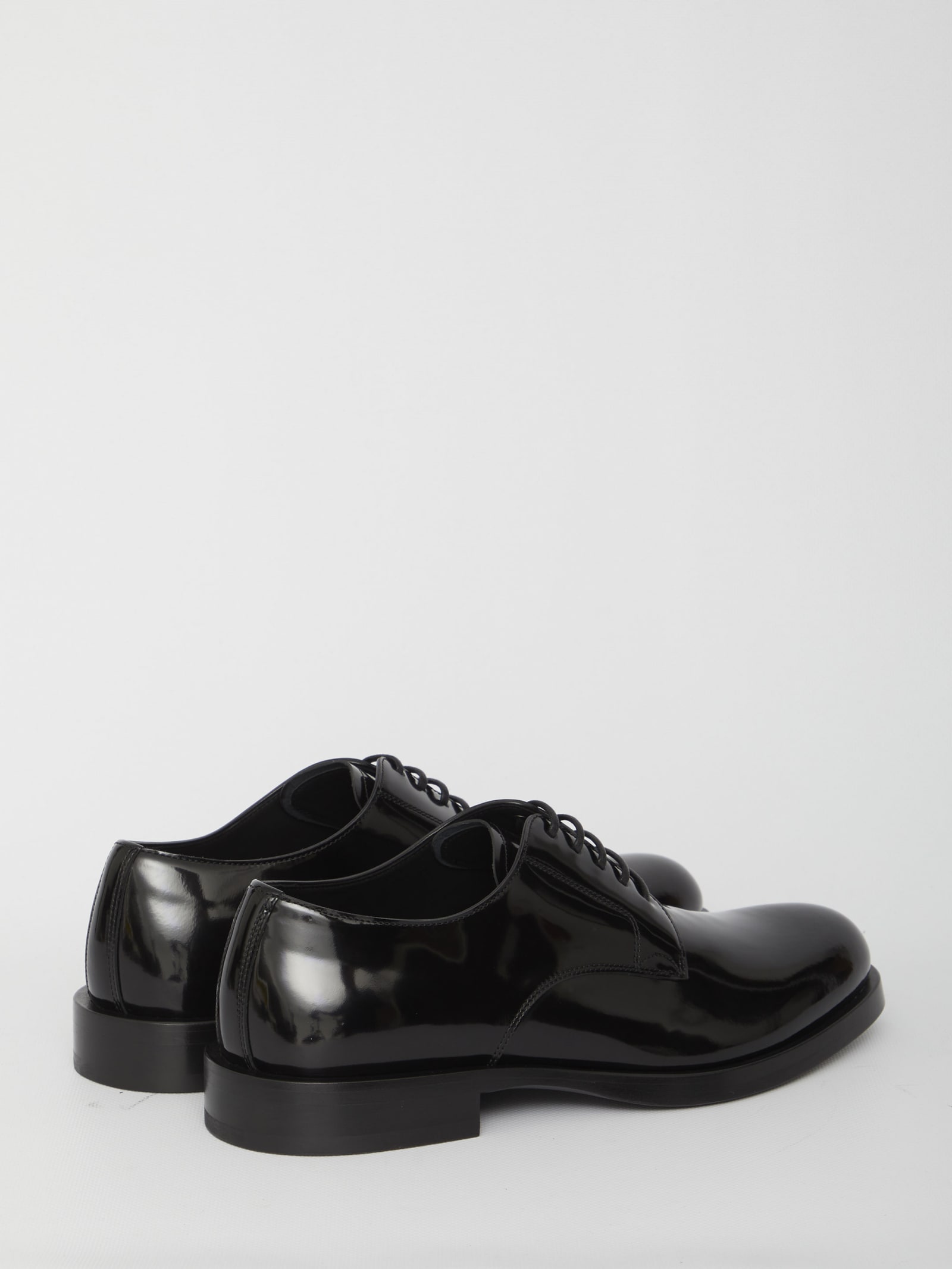 Shop Dolce & Gabbana Leather Derby Shoes In Black