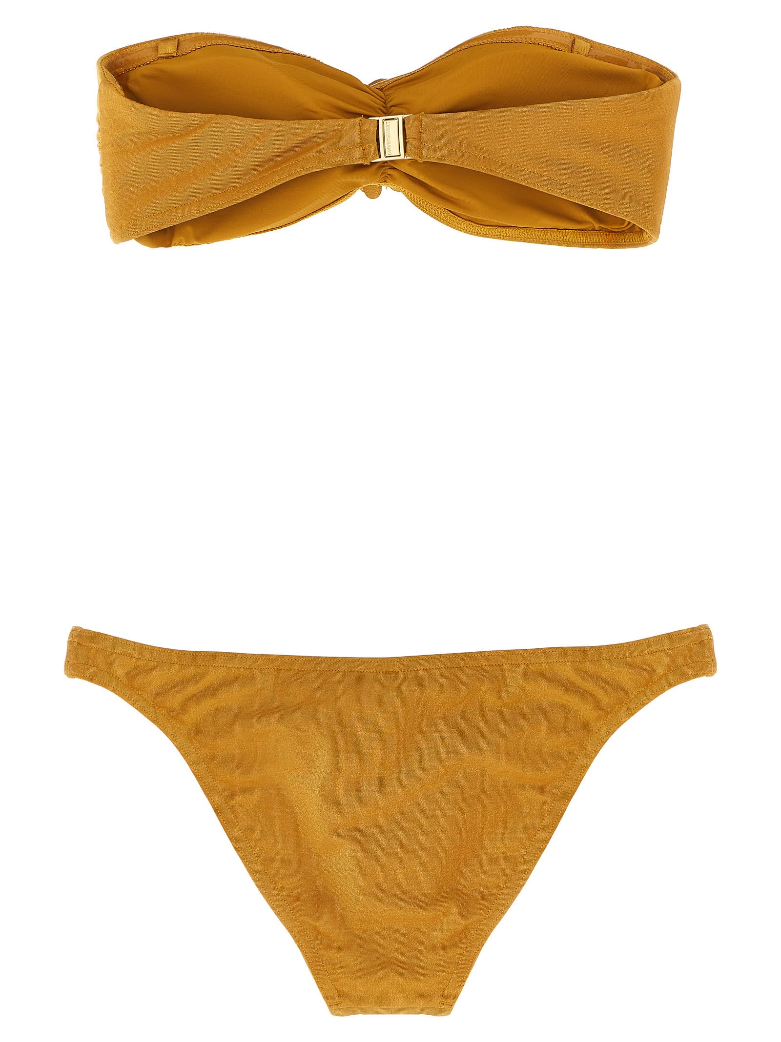 Zimmermann Lucky Bandeau Flower Beachwear Beige In Brown