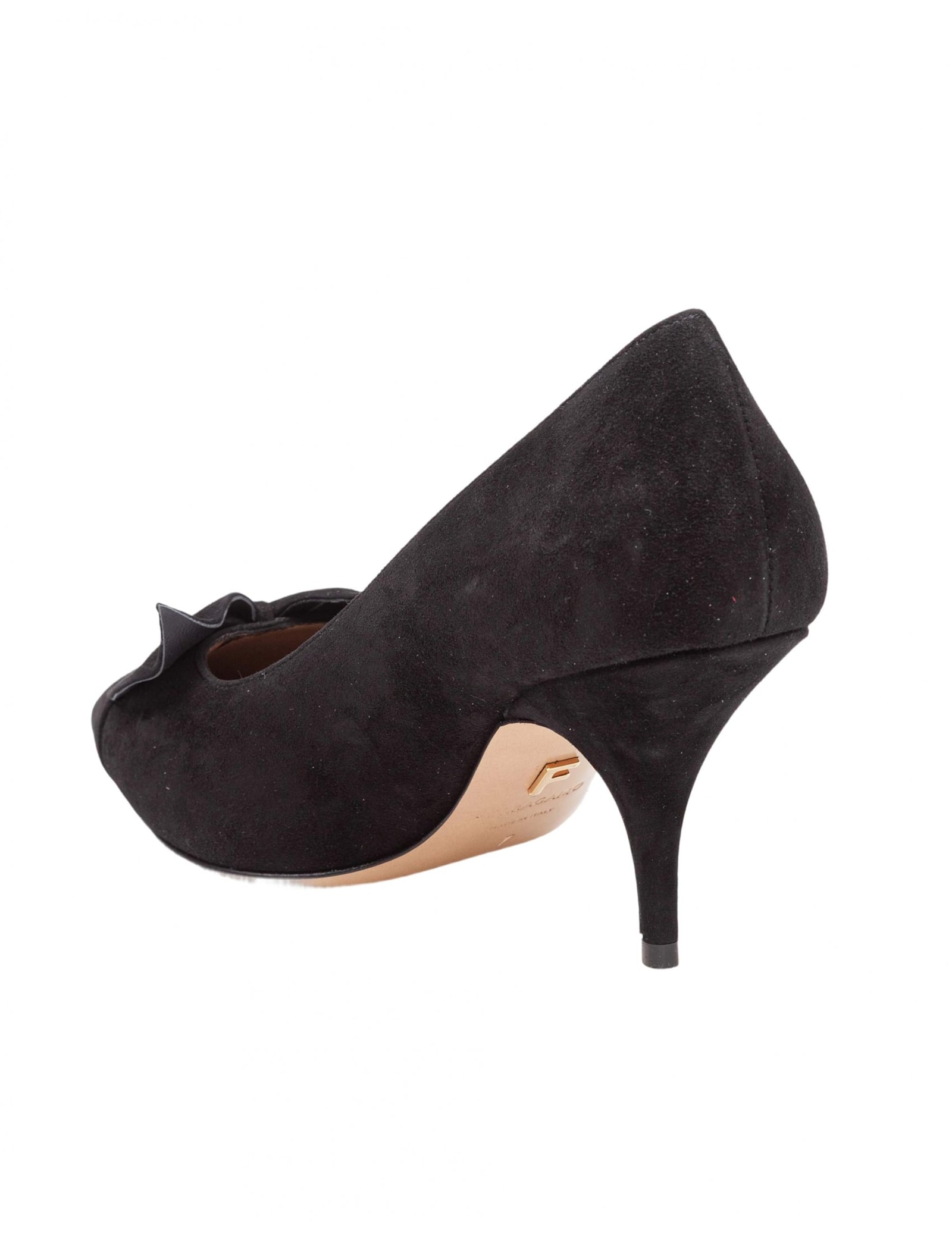 Ferragamo High-heeled Pumps With Pointed Toe And Slender Heel In Black