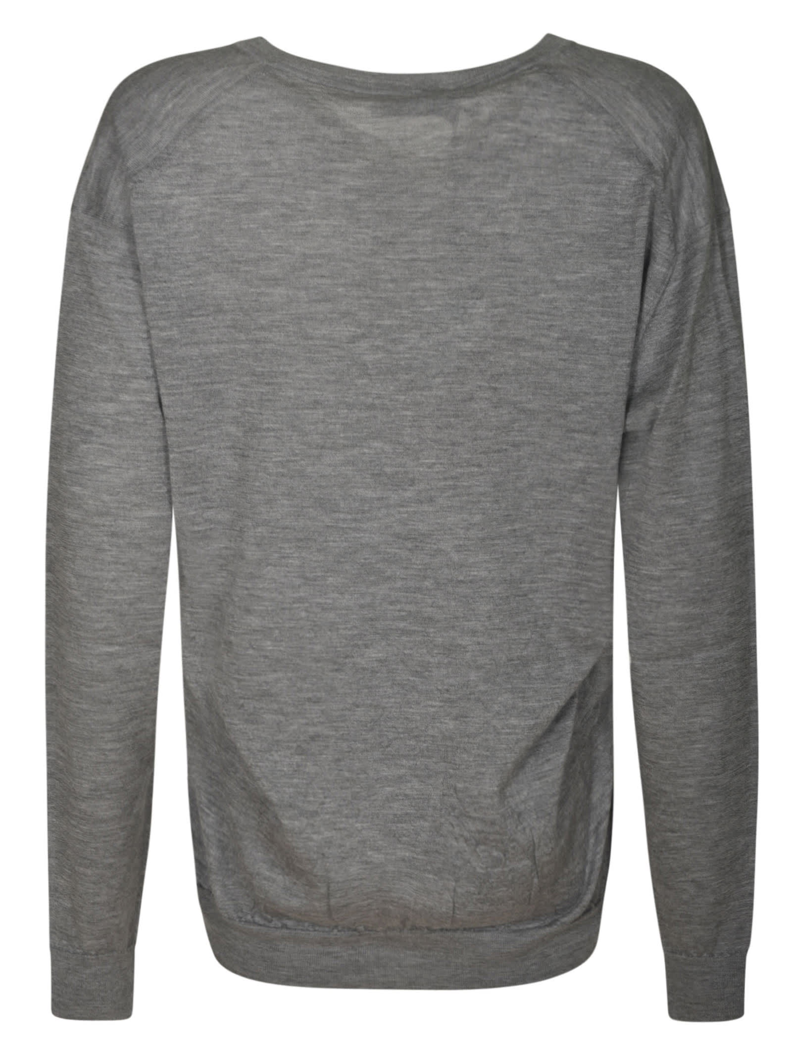 Shop Miu Miu V-neck Sweater In Grey