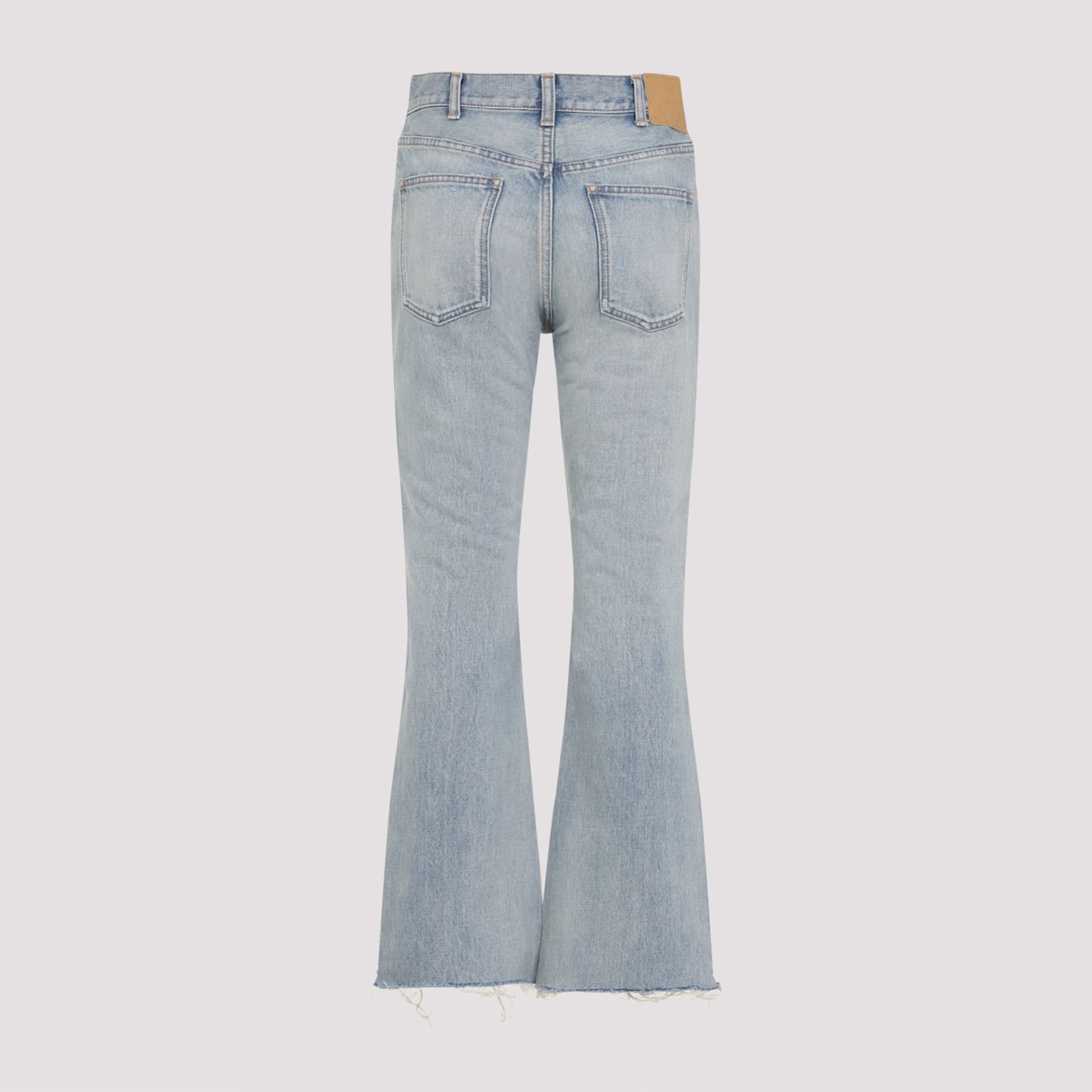 Celine Flared Leg Trousers With Front And Back Pockets In Blue