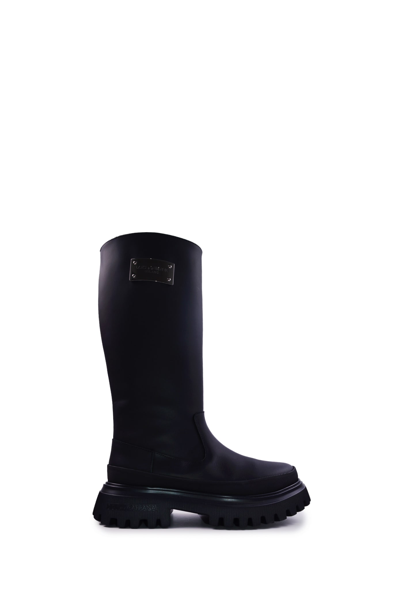 Dolce & Gabbana Chunky-sole Leather Boots In Back