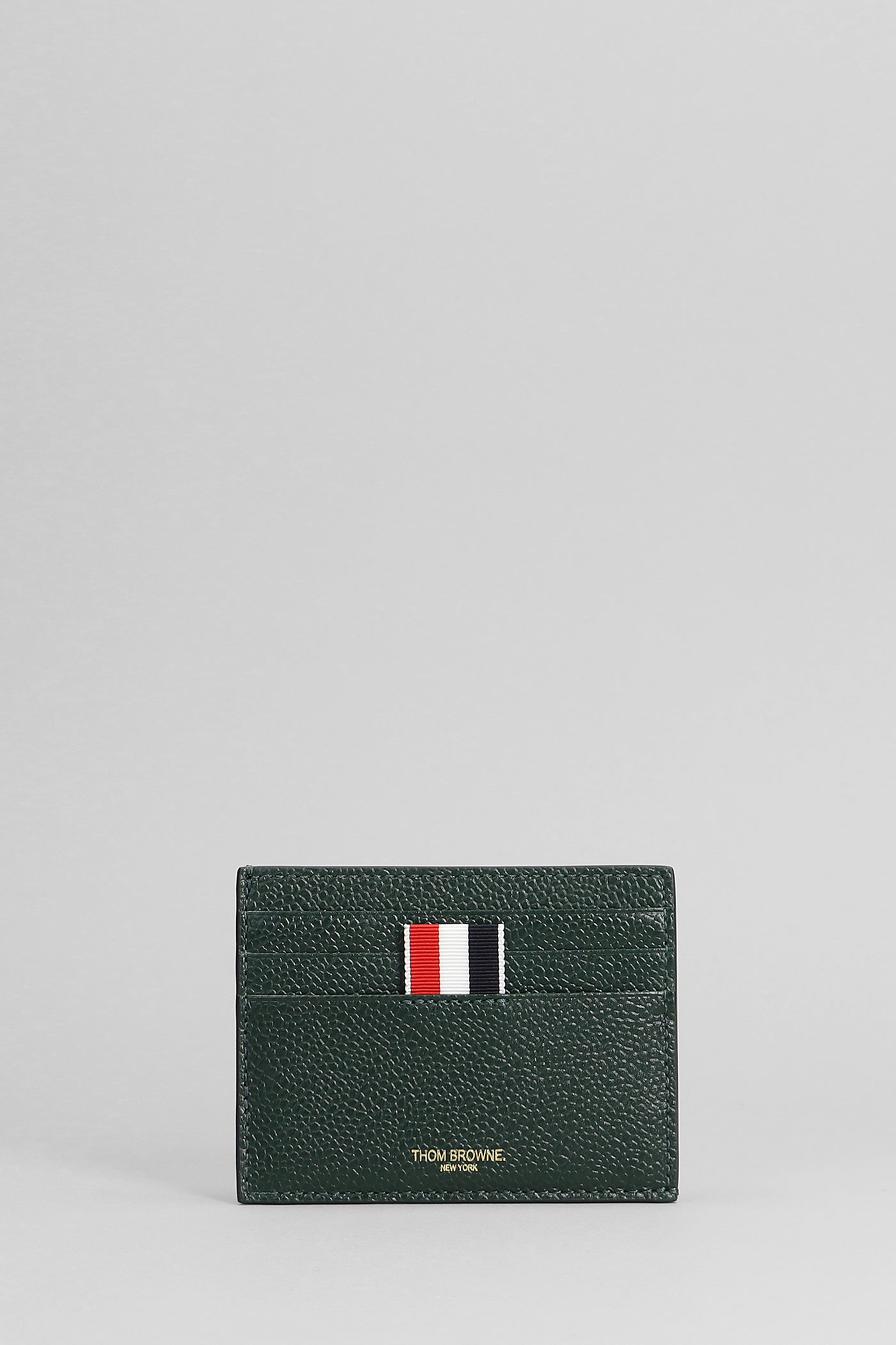 THOM BROWNE WALLET IN GREEN LEATHER