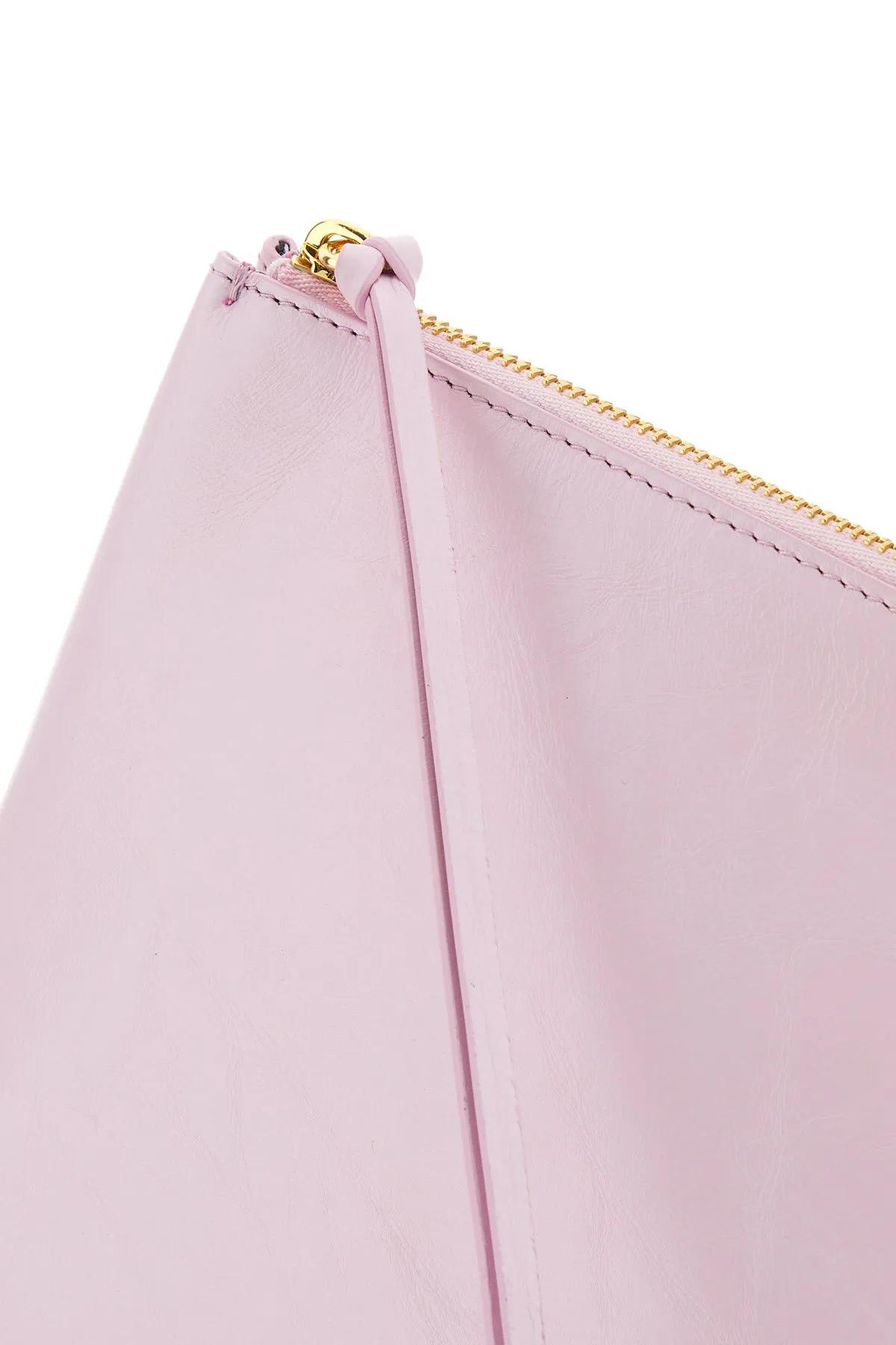 Jil Sander Pastel Pink Leather Medium Clutch In Syringa