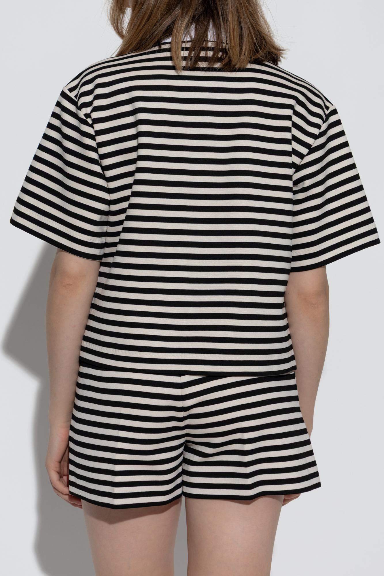 Max Mara Wilson Striped Jersey Knit Top In Multi